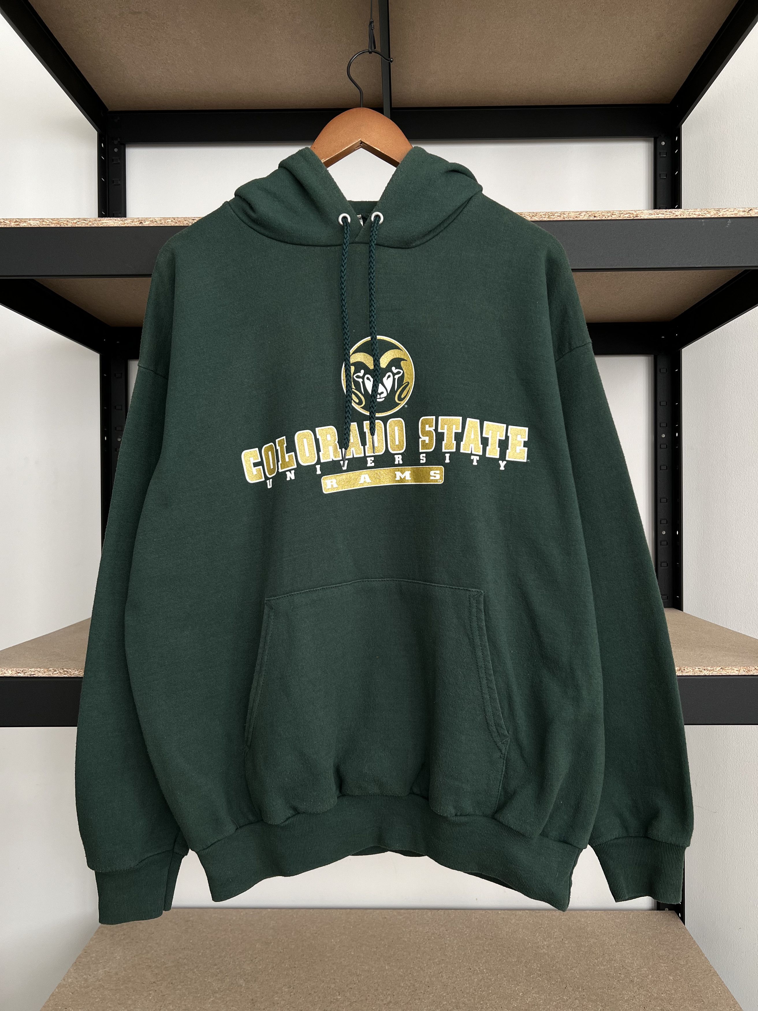 Vintage 2000s Colorado State University Rams Green Hoodie