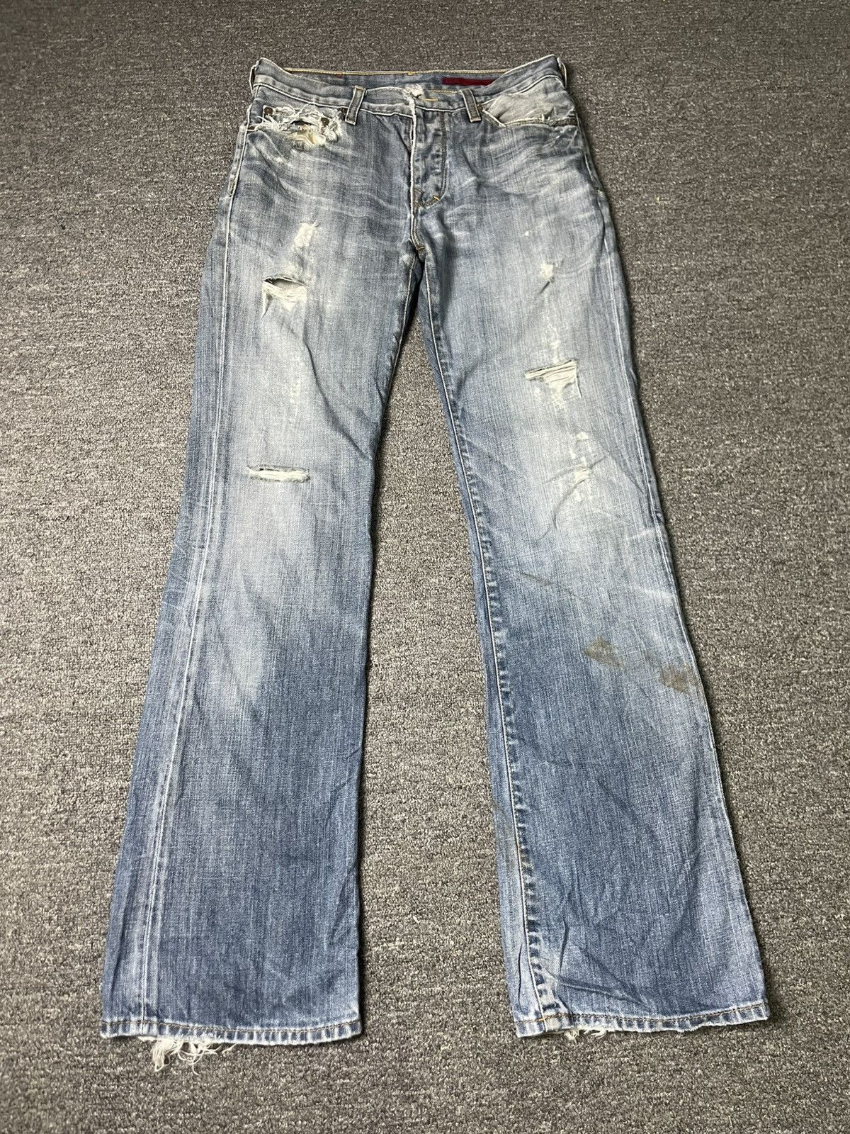 Banana Republic × Vintage BANANA REPUBLIC Ripped Straight Cut Jeans (83) Size US 29 - 1 Thumbnail