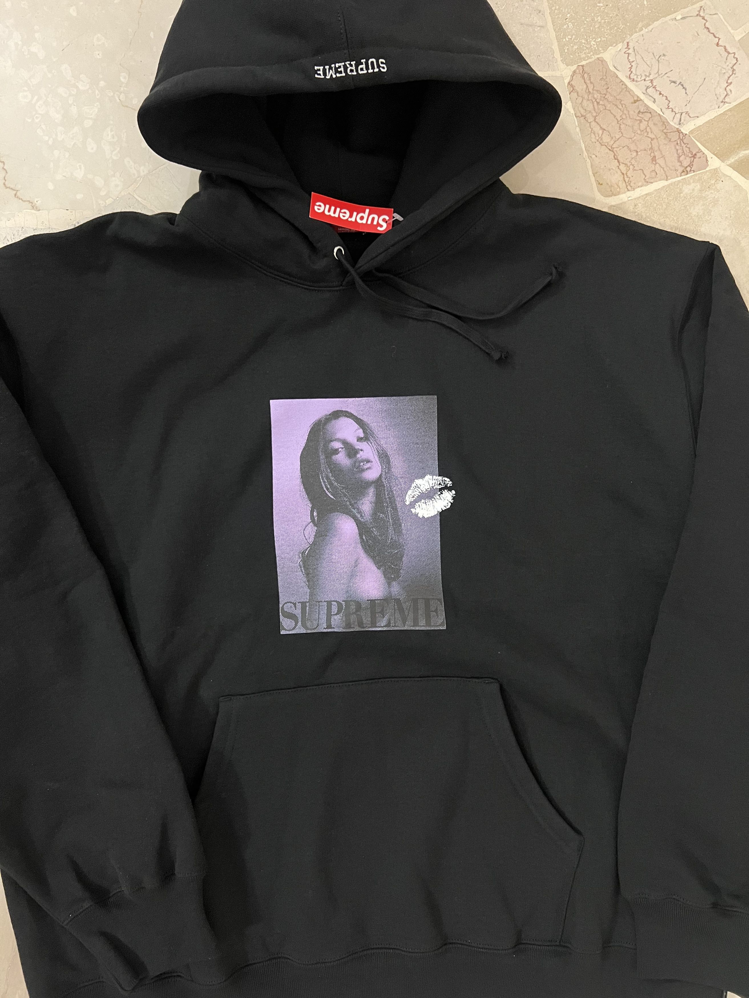 Supreme Kate Moss Hooded Sweatshirt hoodie black logo