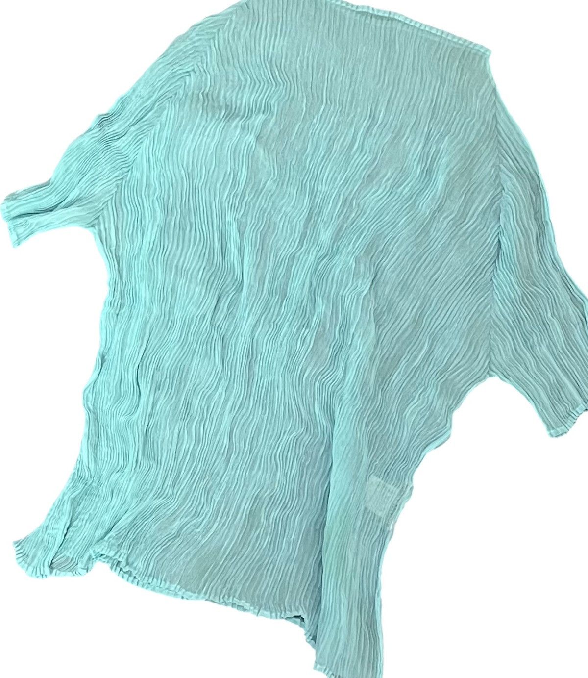 Homme Plisse Issey Miyake TAX FREE 🇺🇸 issey miyake pleats sheer light blue mockneck Size S / US 4 / IT 40 - 2 Thumbnail