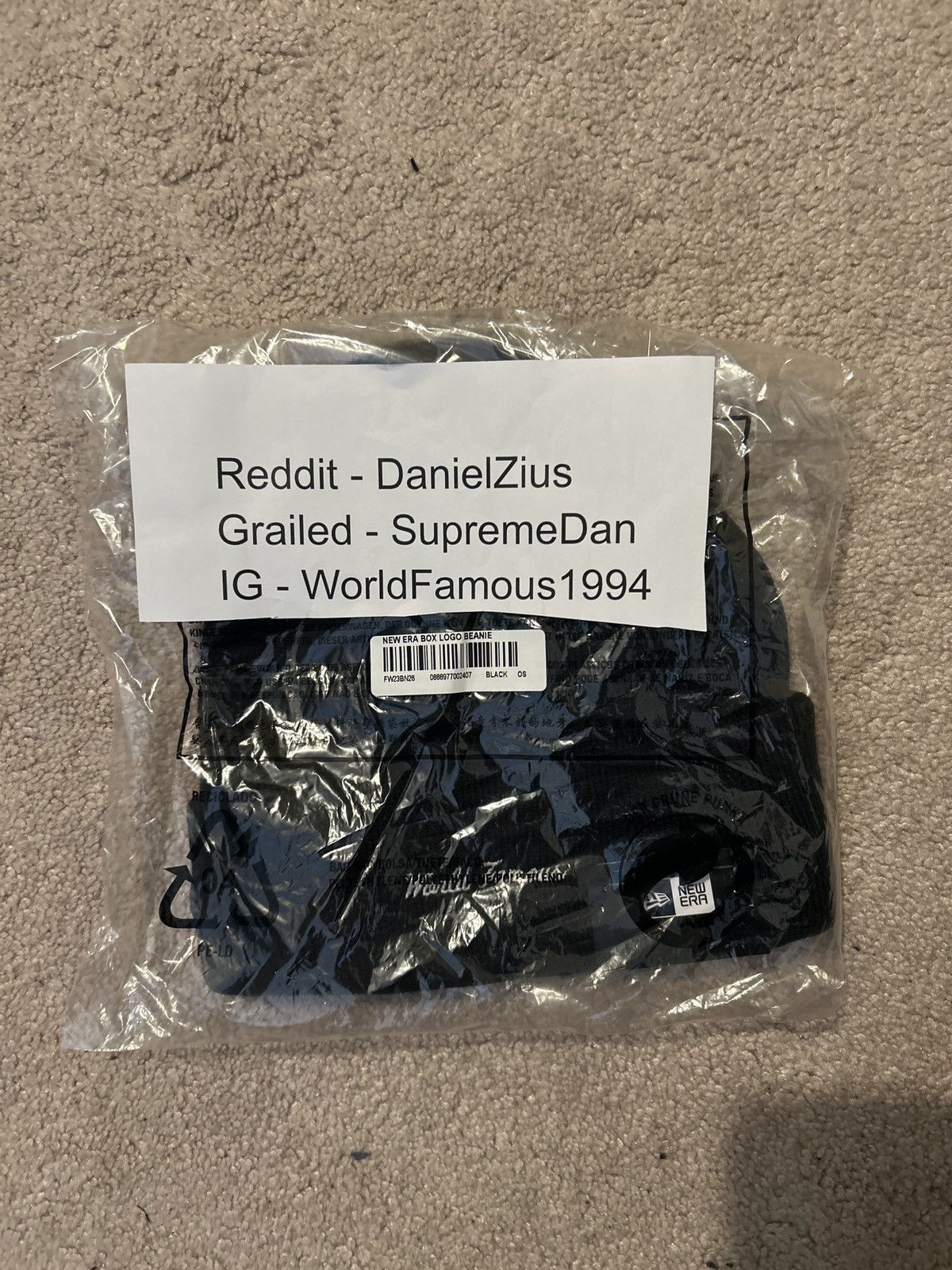 Supreme Supreme x New Era Box Logo Beanie 'Black' Size ONE SIZE - 3 Thumbnail