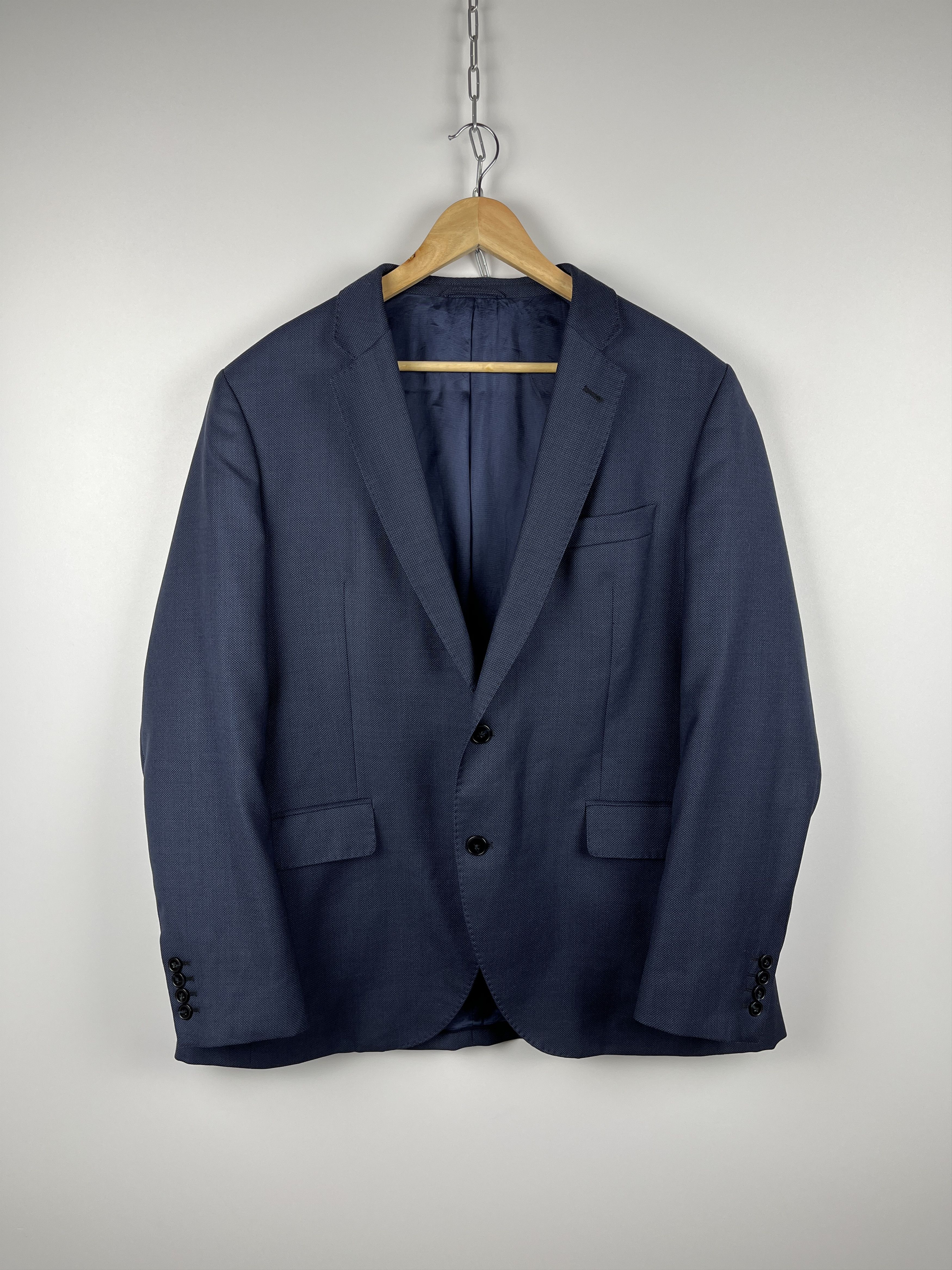 Hackett Hackett London Indigo Birdseye Wool Blazer Jacket Size 46R - 2 Thumbnail