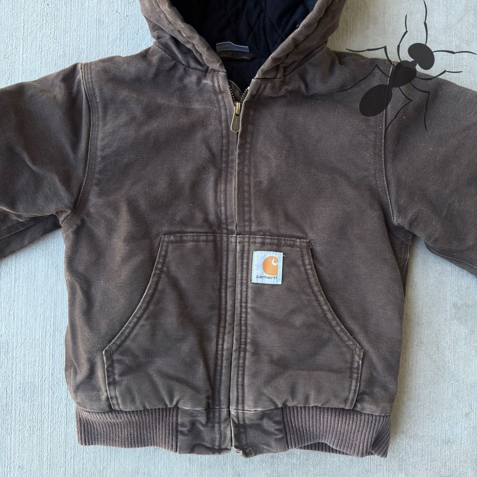 Carhartt × Vintage Vintage Y2K Carhartt YOUTH brown hooded work wear jacket Size US XXS / EU 40 - 3 Thumbnail