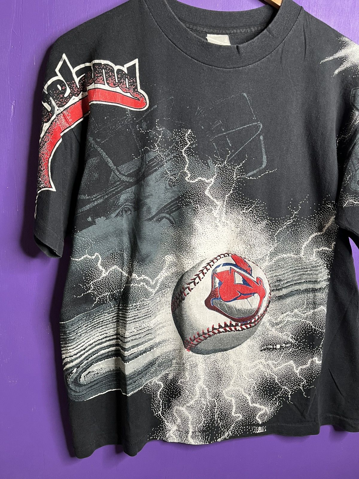 MLB × Vintage Vintage 1997 Cleveland Indians lightning AOP t-shirt Size US L / EU 52-54 / 3 - 3 Thumbnail
