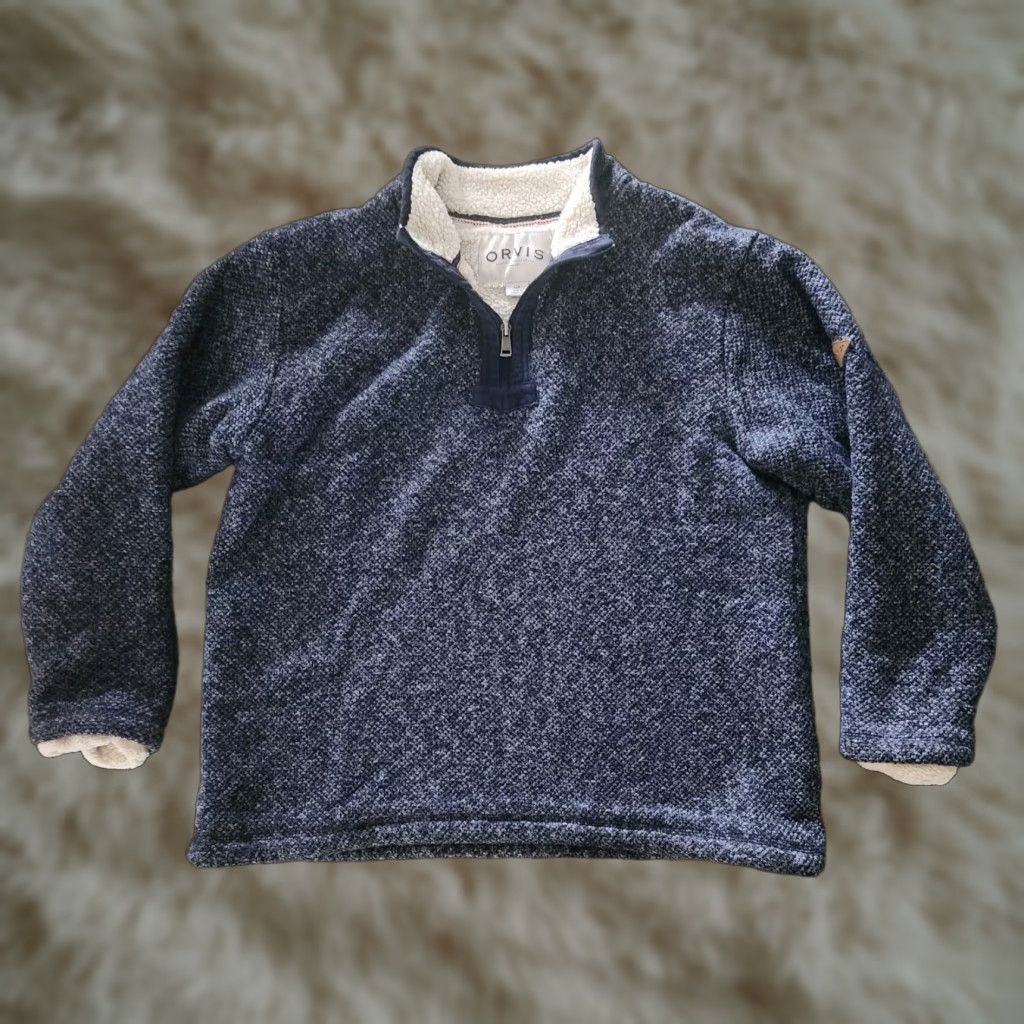 Orvis Orvis Pullover Sweater Fleece Sherpa Lined Mens Large Blue 1/4 Zip Outdoors Shirt Sweater Mens Size US L / EU 52-54 / 3 - 1 Thumbnail