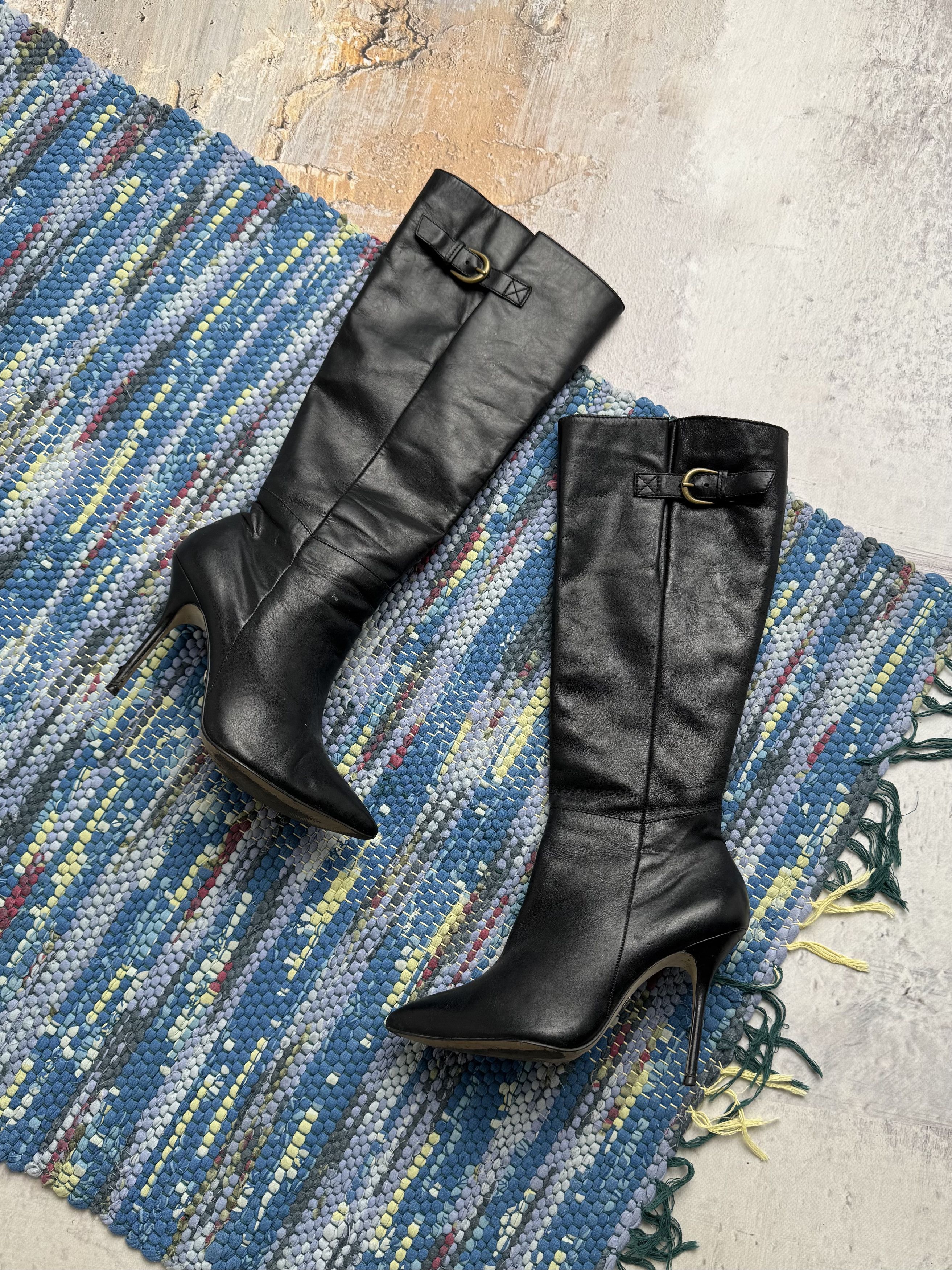 Vintage Vintage Leather Boots With Heels A8(V1)D15 Size US 9 / IT 39 - 1 Thumbnail