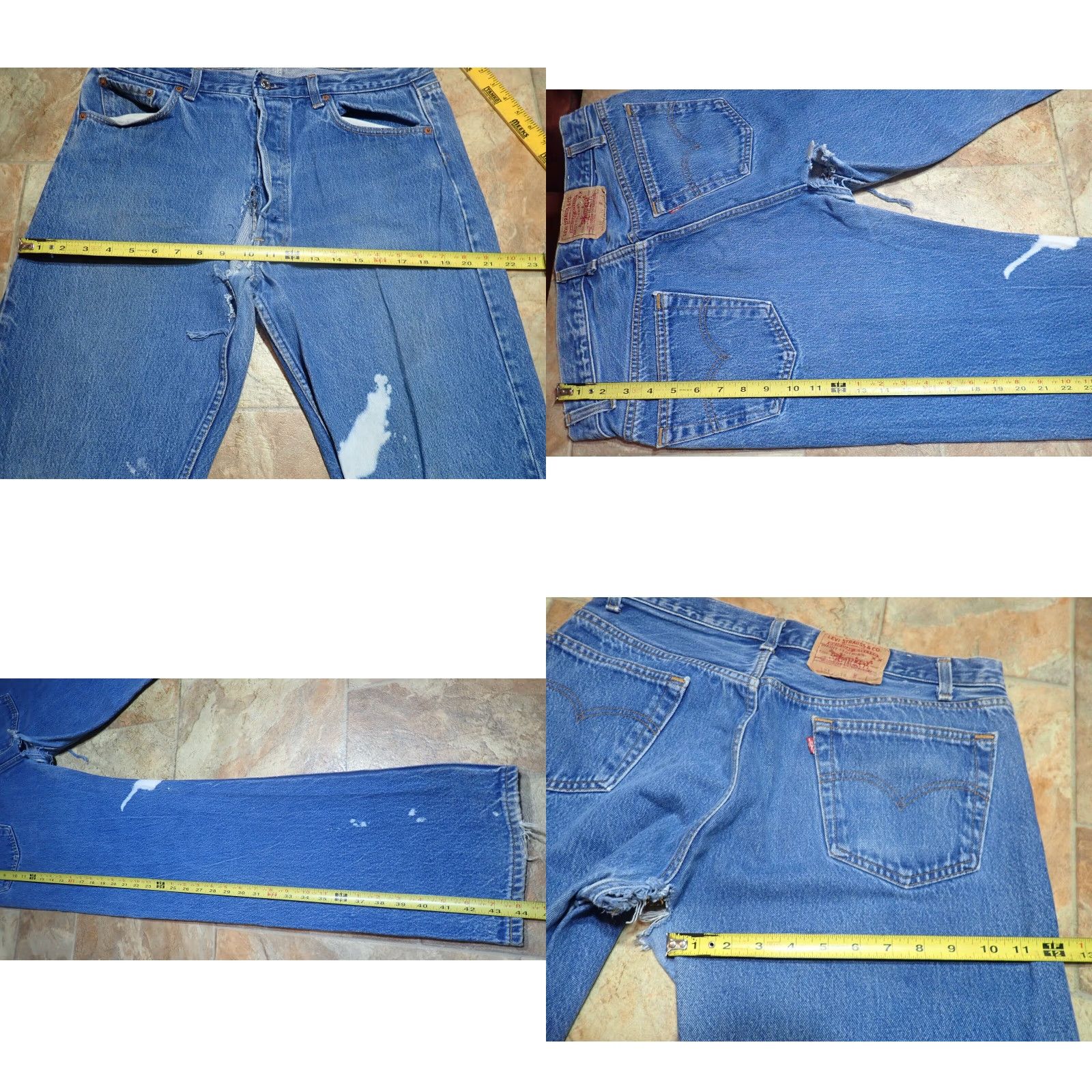 Levi's VINTAGE Levi's 501 Jeans Men Adults Medium Blue 80s 90s Distressed Button Fly 35x32.5 Size US 36 / EU 52 - 8 Thumbnail