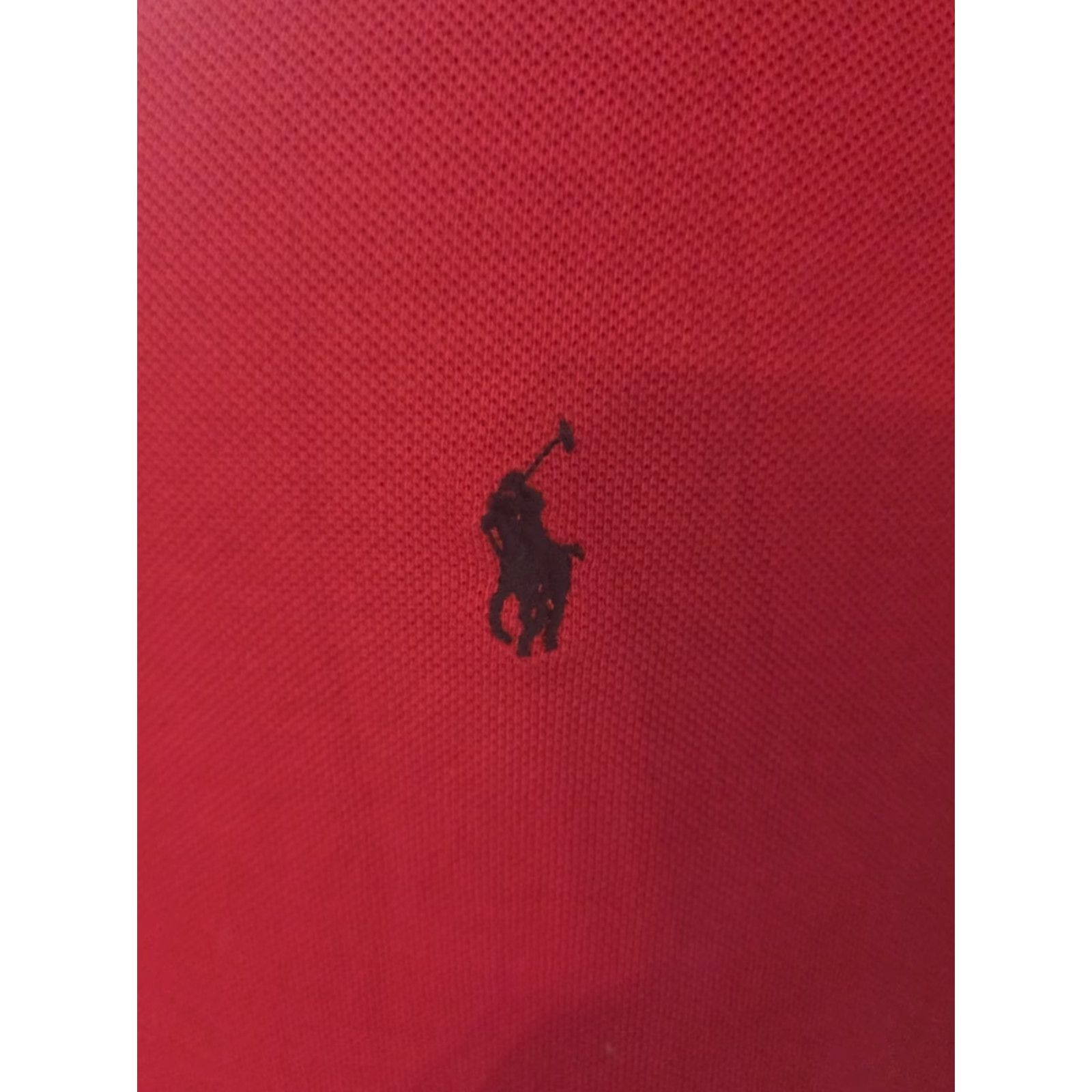 Polo Ralph Lauren Polo Ralph Lauren Shirt Men XL Red & Black Short Sleeve V-Neck Logo Embroidered 100% Cotton T-Shirt Size US L / EU 52-54 / 3 - 3 Thumbnail