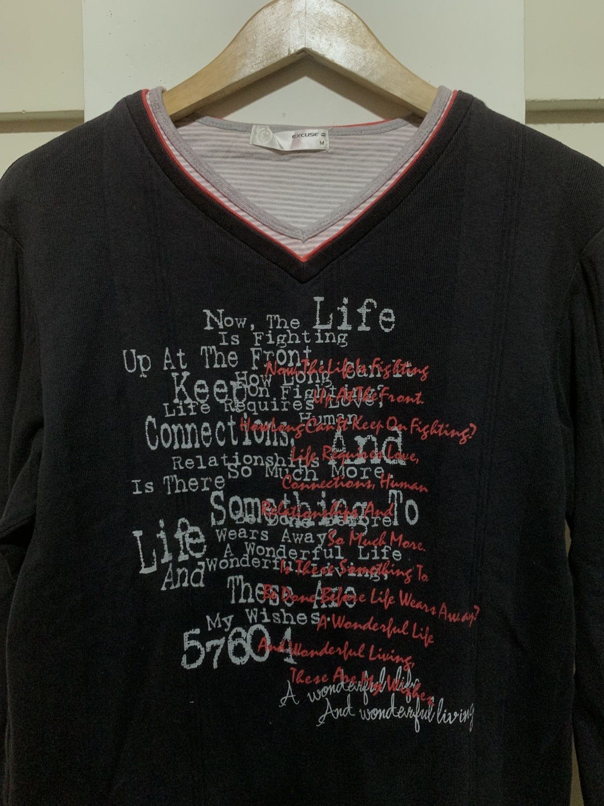 If Six Was Nine Japanese Excuse Poem DoubleLayer LongSleeve Rock Punk Style Size US M / EU 48-50 / 2 - 5 Thumbnail