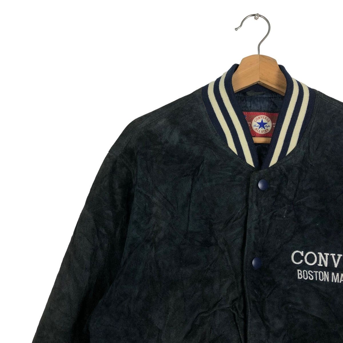 Converse 🔥90’s VTG LEATHER BOMBER JACKET CONVERSE ALL STAR BOSTON Size US L / EU 52-54 / 3 - 5 Thumbnail