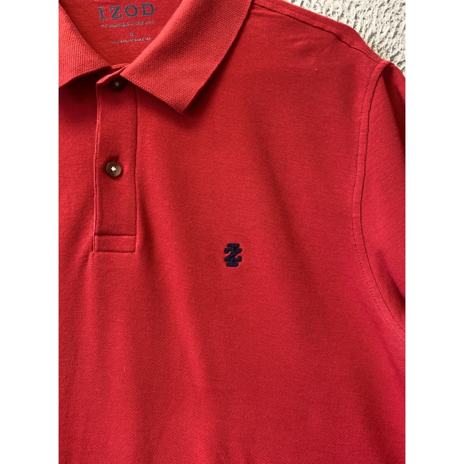 Izod Izod Advantage Performance Natural Mens Polo Shirt Red L Short leeve 40-68 Size US L / EU 52-54 / 3 - 2 Thumbnail
