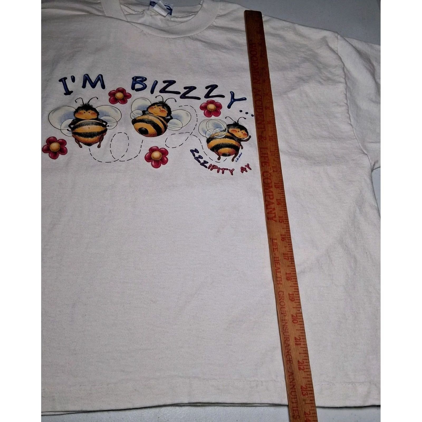 Vintage VINTAGE Brisco Bay Shirt Women 2XL White Bee Busy Zippety Nature T Buzzing Flowers Cotton Knit T-Shirt Short Sleeve Crew Neck Pullover Casual Graphic Size XXL / US 16-18 / IT 52-54 - 6 Thumbnail