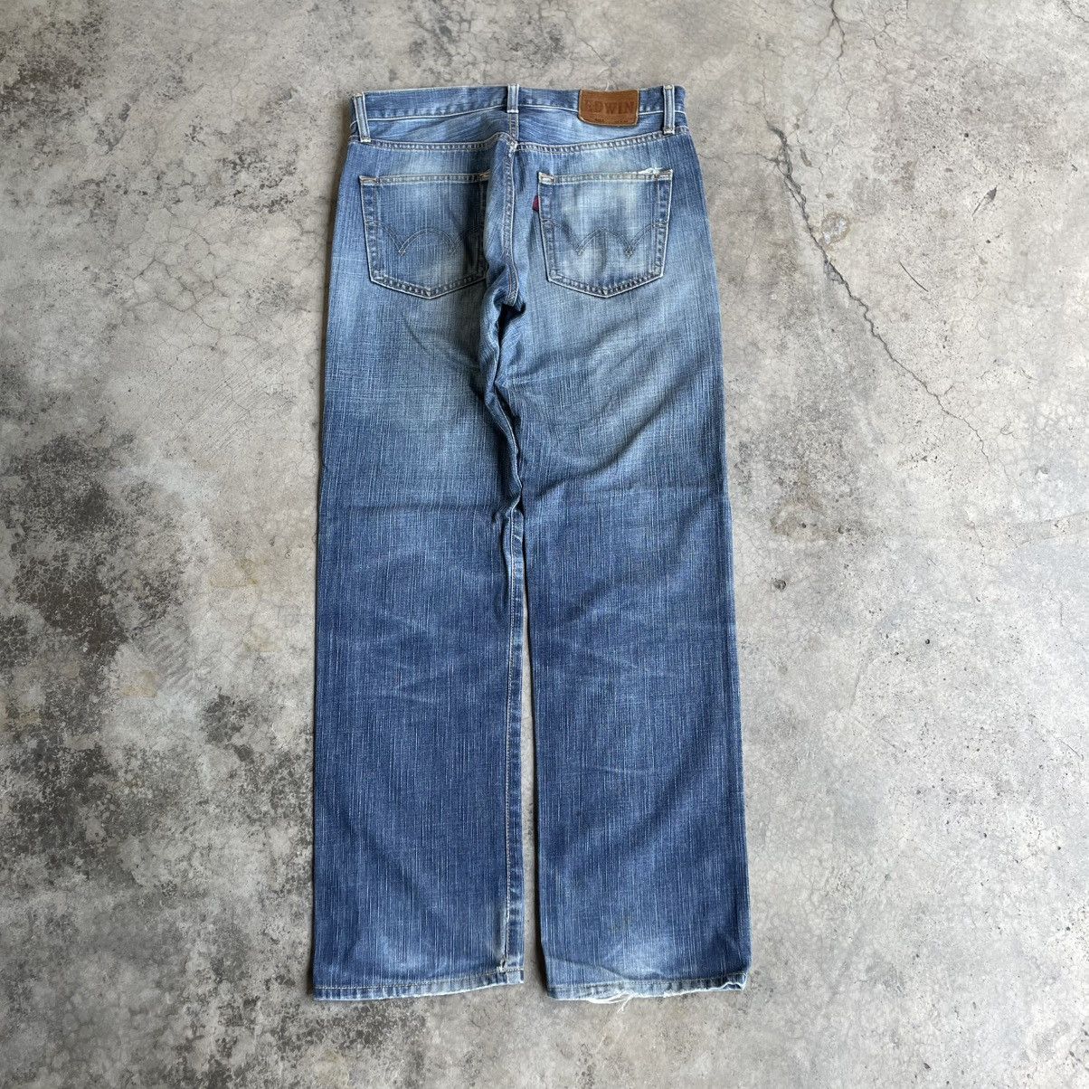 Edwin 🔥Vintage Edwin 503 Stoned Washed Ripped Distress Denim Jeans Size US 33 - 4 Thumbnail
