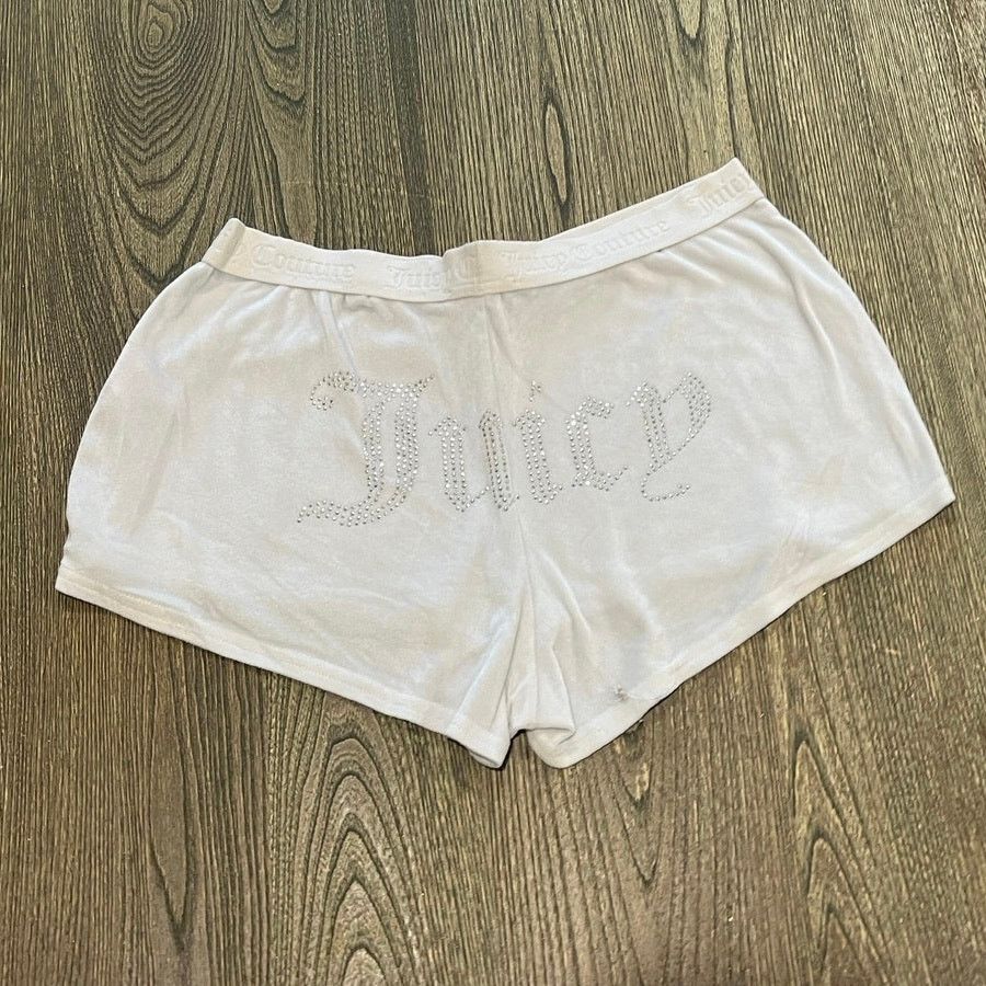 Juicy Couture Juicy Couture Sleepwear Shorts OG Big Bling Logo White Sz L Size 27" / US 4 / IT 40 - 3 Thumbnail