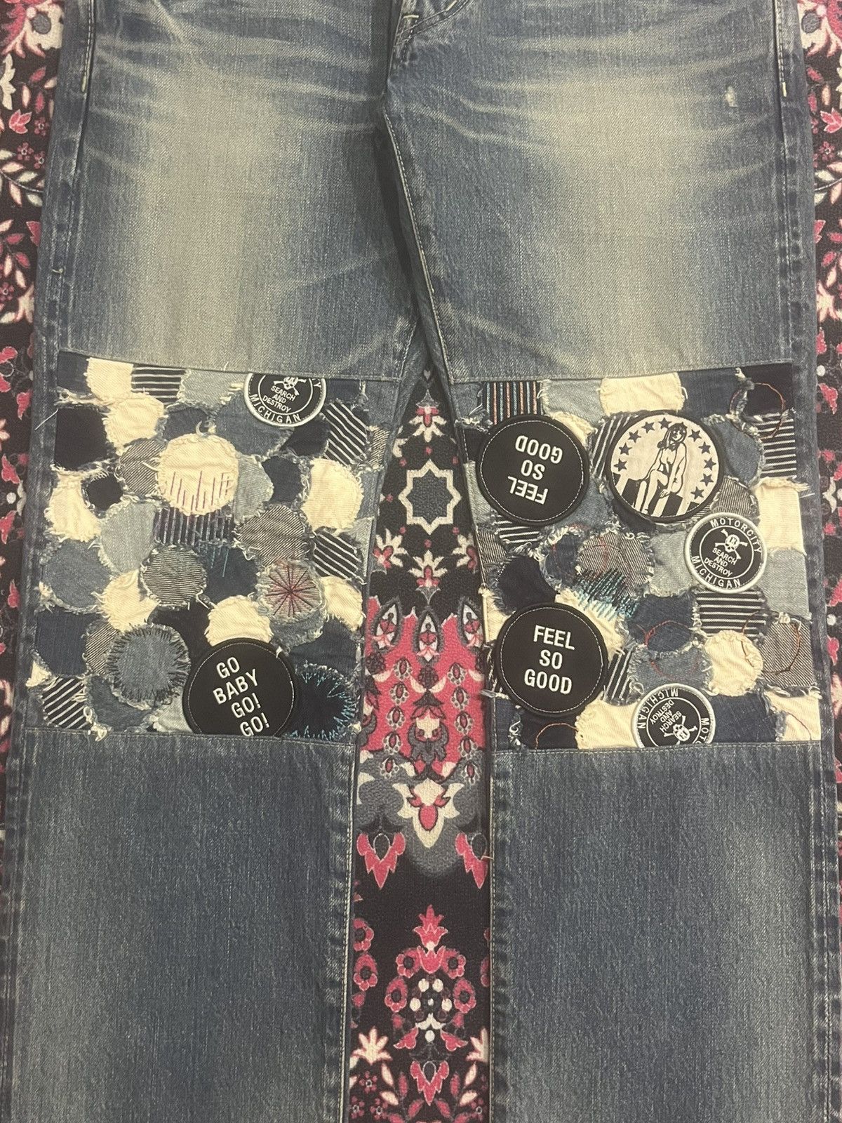 Hysteric Glamour Hysteric Glamour Naked Pin Up Girl Patchwork Selvedge Jeans Size US 32 / EU 48 - 13 Thumbnail