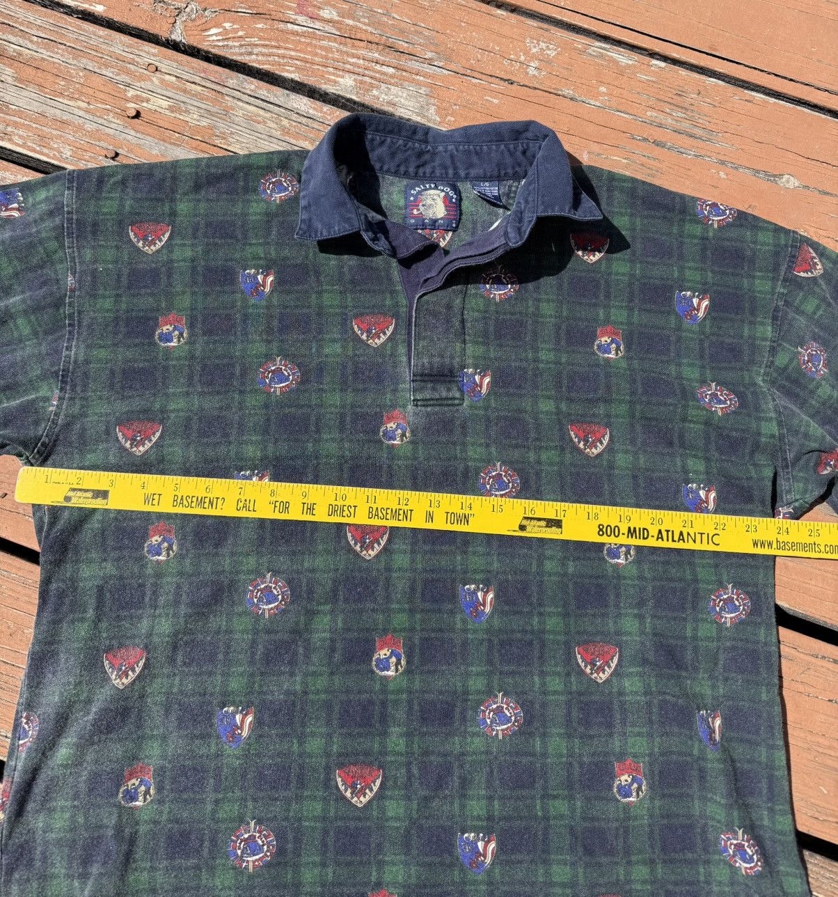 Vintage Vintage 90s Gant Polo Shirt Rugby all over print Size US L / EU 52-54 / 3 - 6 Thumbnail