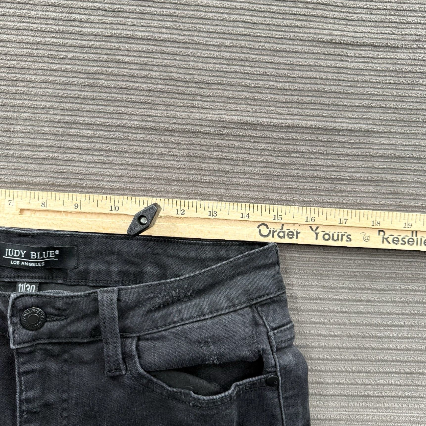 Vintage Judy Blue Jeans Women 30 Blue Denim High Rise Cotton Spandex Straight 27 Inseam Distressed Button Zip Confident Comfort Size 30" / US 8 / IT 44 - 4 Thumbnail