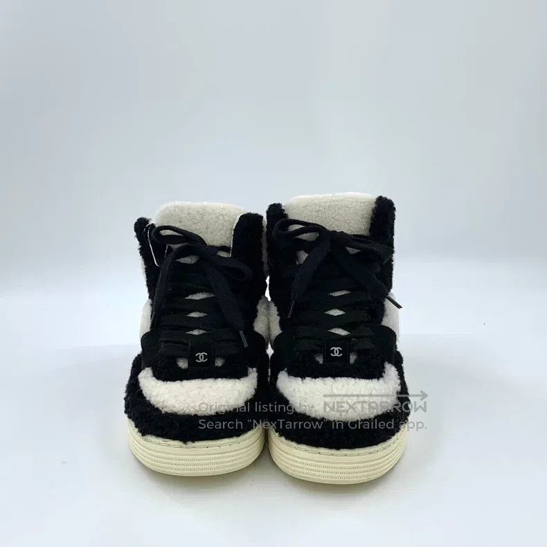 Chanel Chanel Black and white colour-blocked lacing casual flat h Size US 5.5 / IT 35.5 - 3 Thumbnail