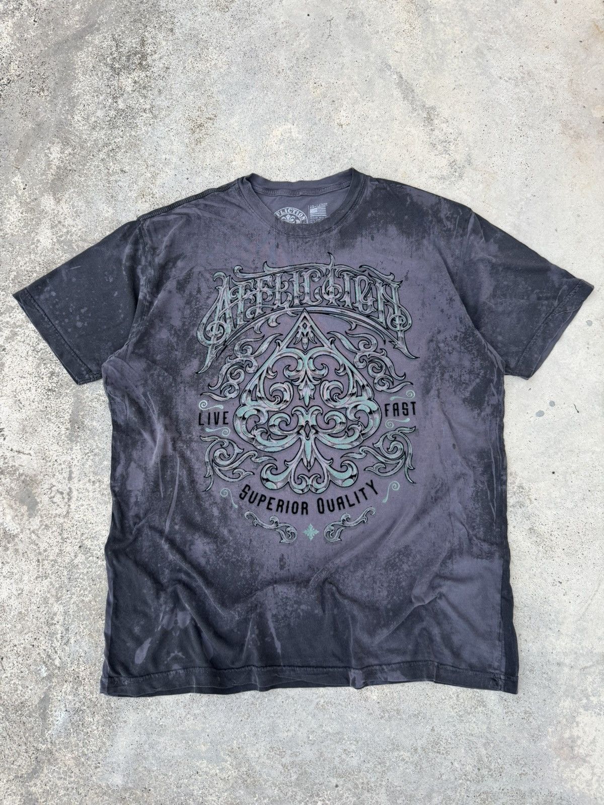 Affliction Affliction Cyber Spade Punk Grunge T Shirt Size US XL / EU 56 / 4 - 1 Thumbnail