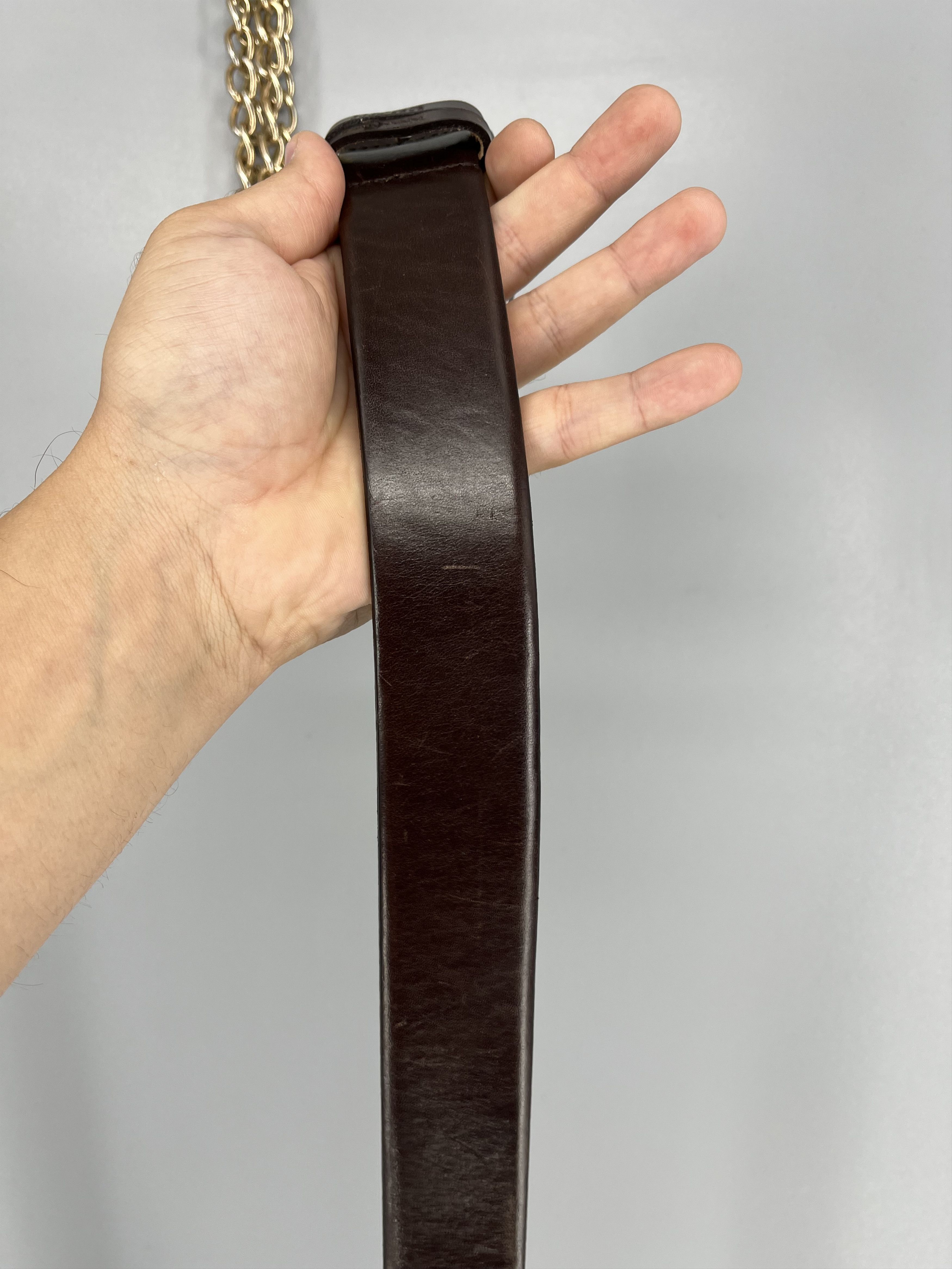 Hugo Boss Hugo Boss Brandon Handmade Dark Brown Leather Belt Men's Size ONE SIZE - 2 Thumbnail