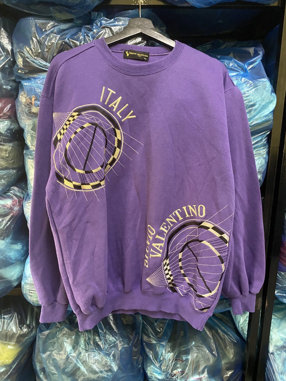 Vintage Silvio Valentino Italy Purple Graphic Sweatshirt