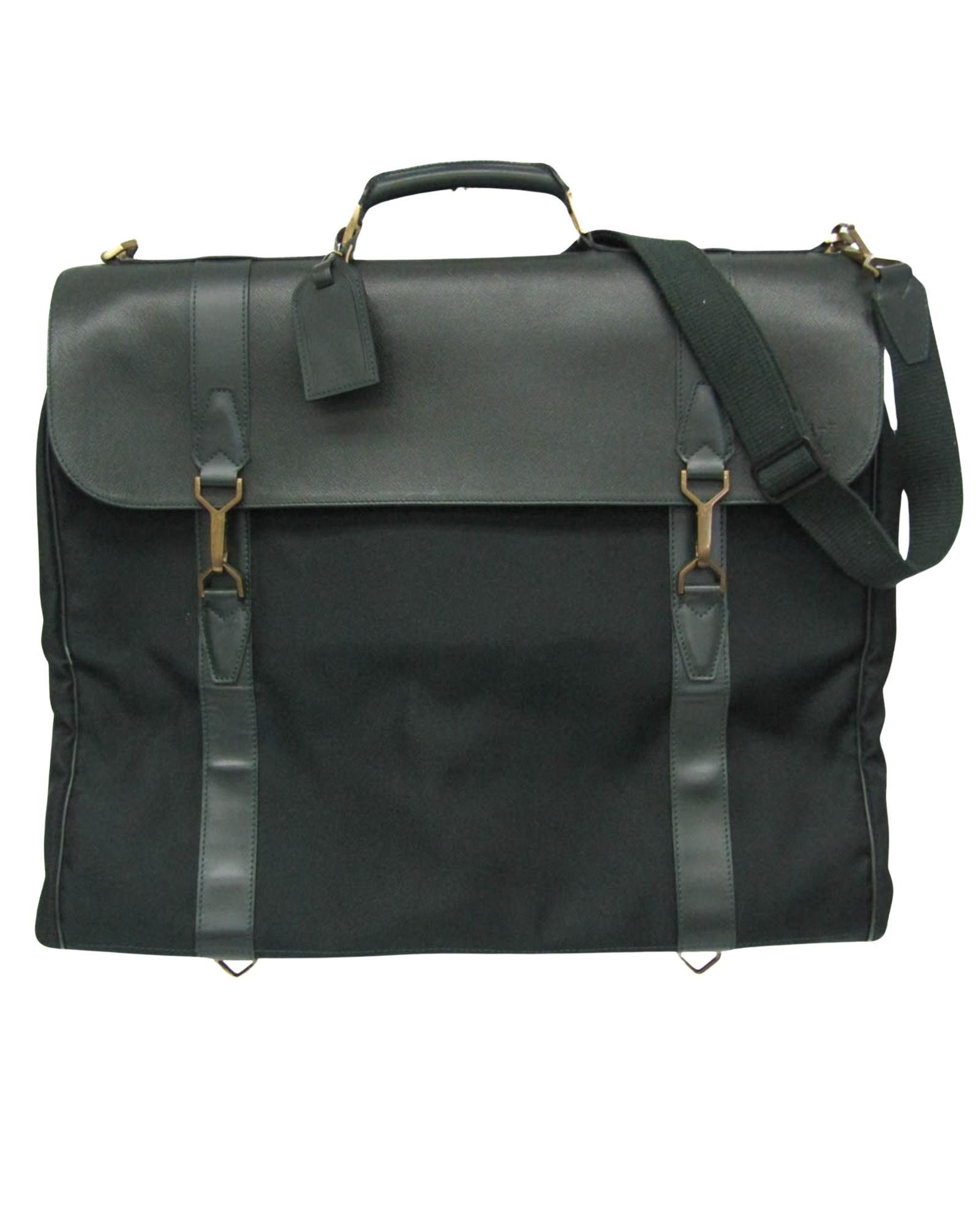 image of Louis Vuitton Leather Garment Case With Hangers in Black, Women's