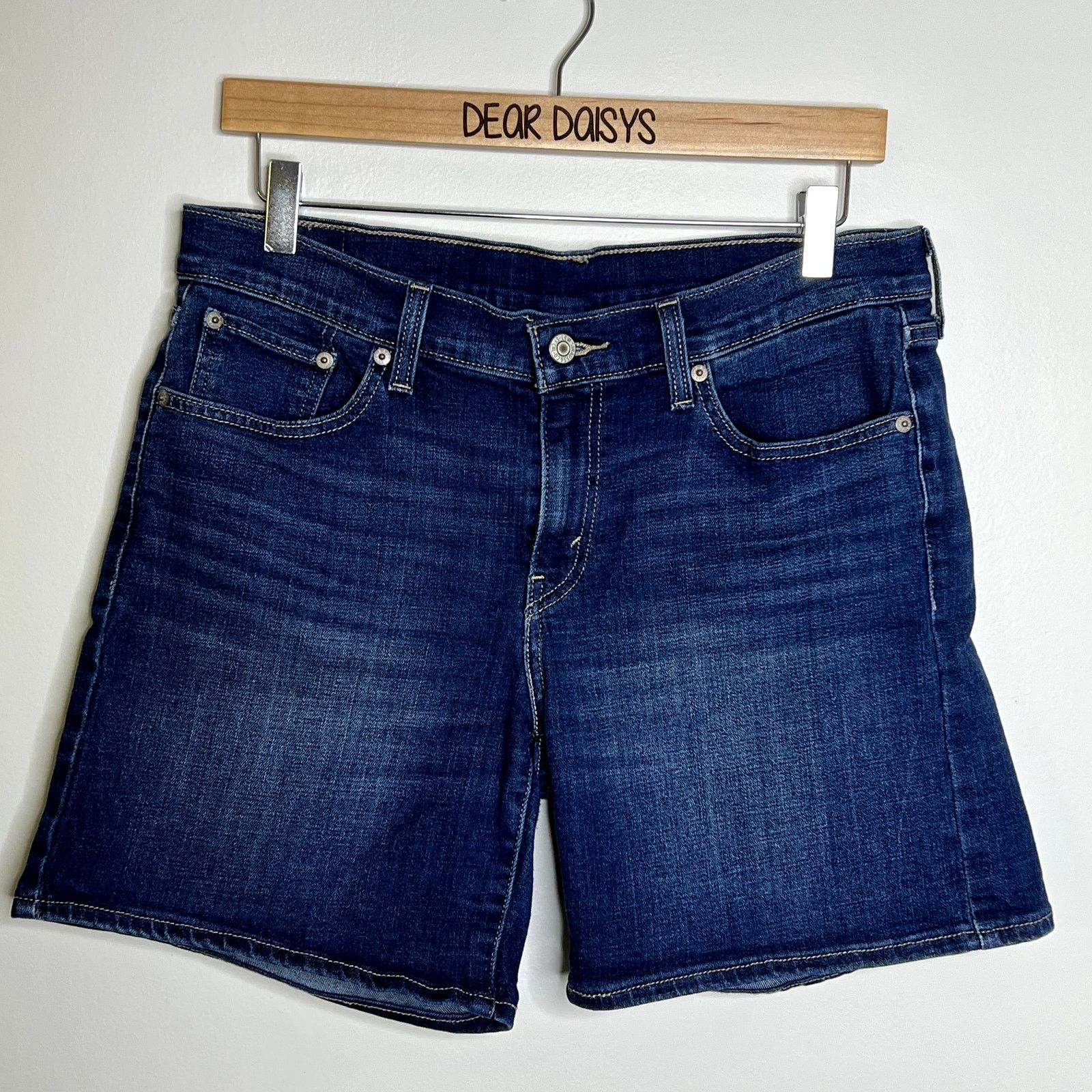 Levi's Levi's Blue Denim Midrise Jean Shorts Size 29" - 6 Thumbnail