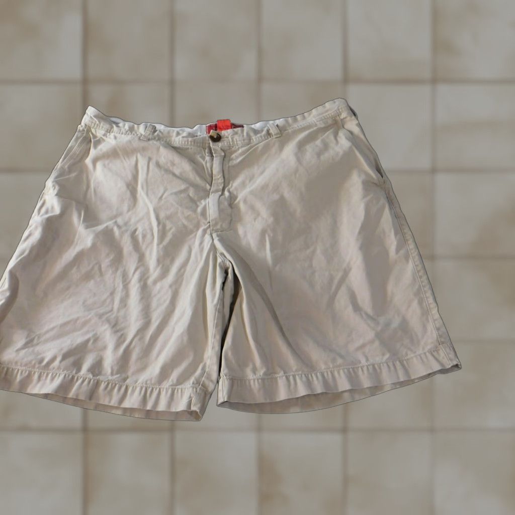 Izod Izod Mens Shorts 42 Beige Stretch Chino Luxury Sport Khaki Classic 4242 Men Regular Beige Stretch Logo Flat Front Cotton Knit Knit Vintage No? Size US 42 / EU 58 - 1 Thumbnail