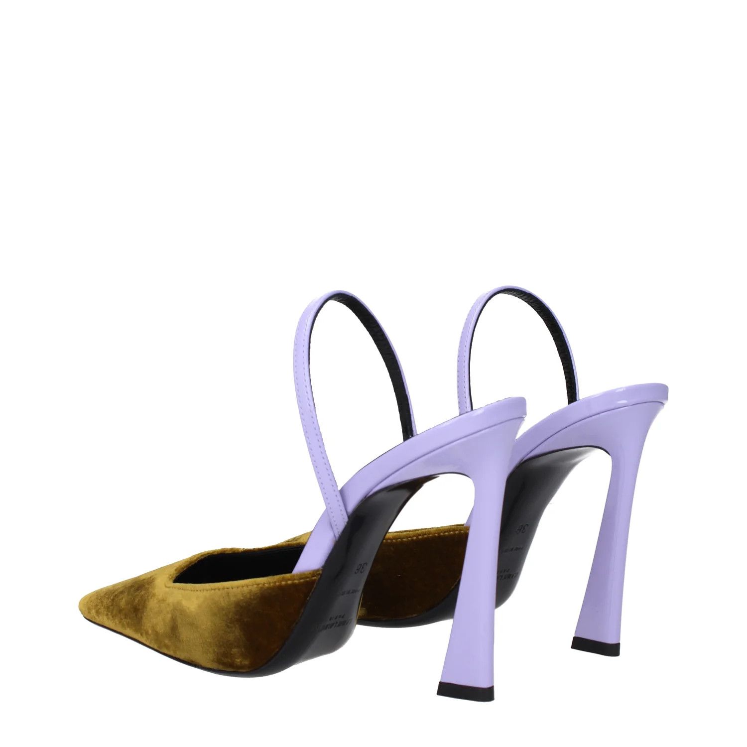 Saint Laurent Paris ob1o1e1224 Velvet Sandals in Gold/Lilac Size US 6 / IT 36 - 4 Thumbnail