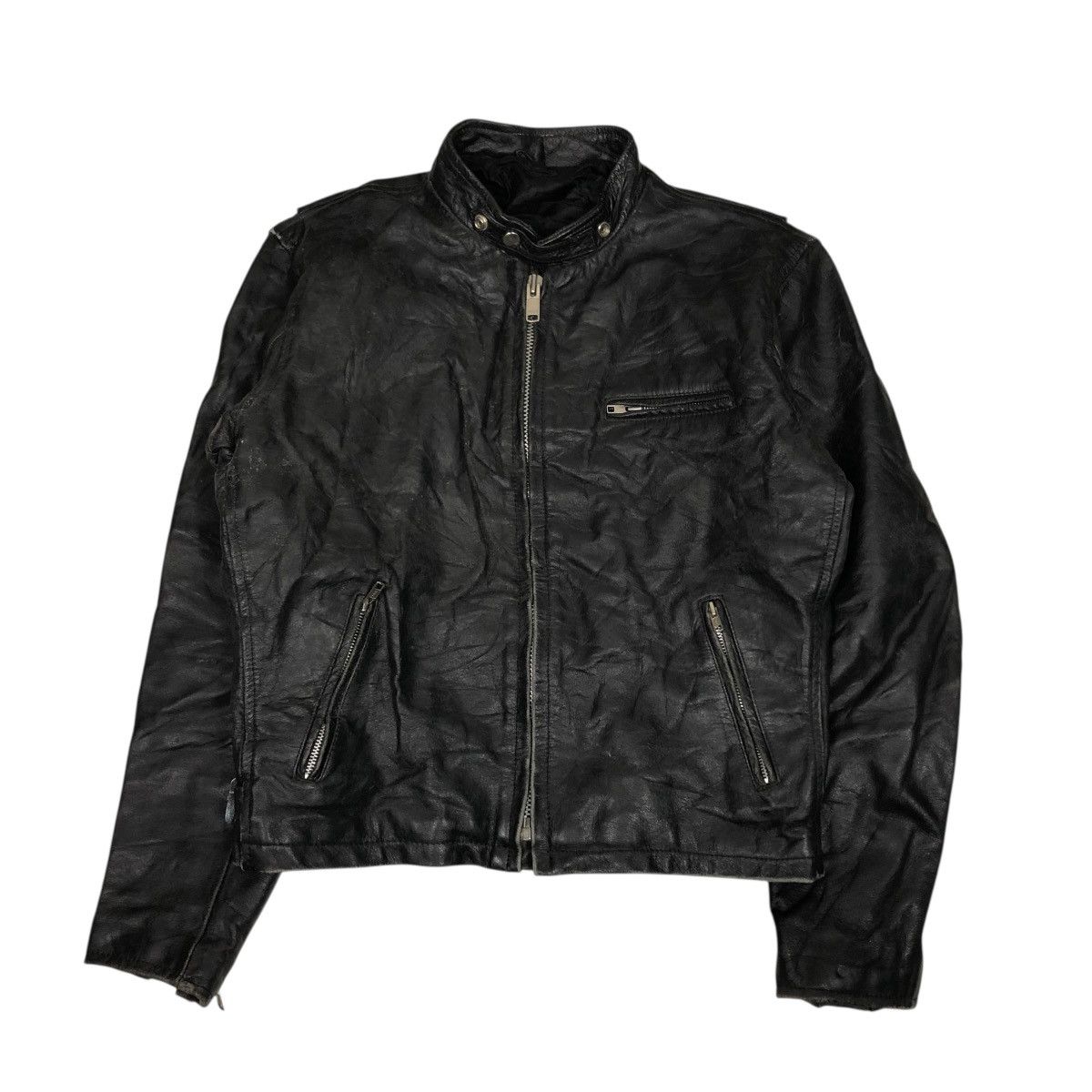 Japanese Brand 🔥VINTAGE BIKER LEATHER JACKET UNBRANDED ISSEY MIYAKE Size US M / EU 48-50 / 2 - 1 Thumbnail