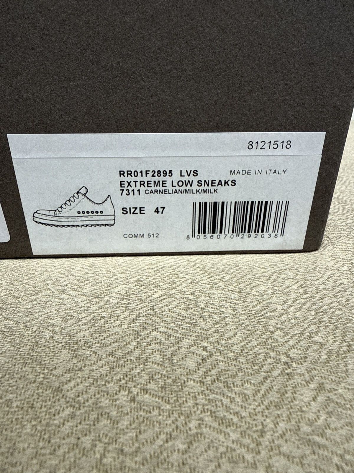 Rick Owens Rick Owens Extreme Low Sneaks Temple SS26 Carnelian Milk Size US 14 / EU 47 - 7 Thumbnail