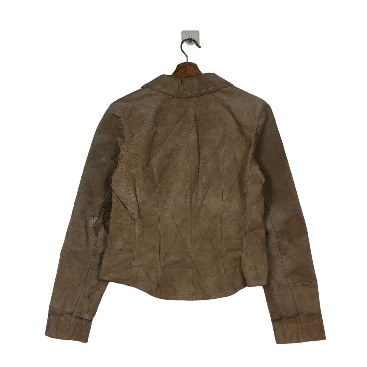 Japanese Brand Cropped Biker Genuine Leather Jacket Nine West Issey Miyake Size US M / EU 48-50 / 2 - 8 Thumbnail