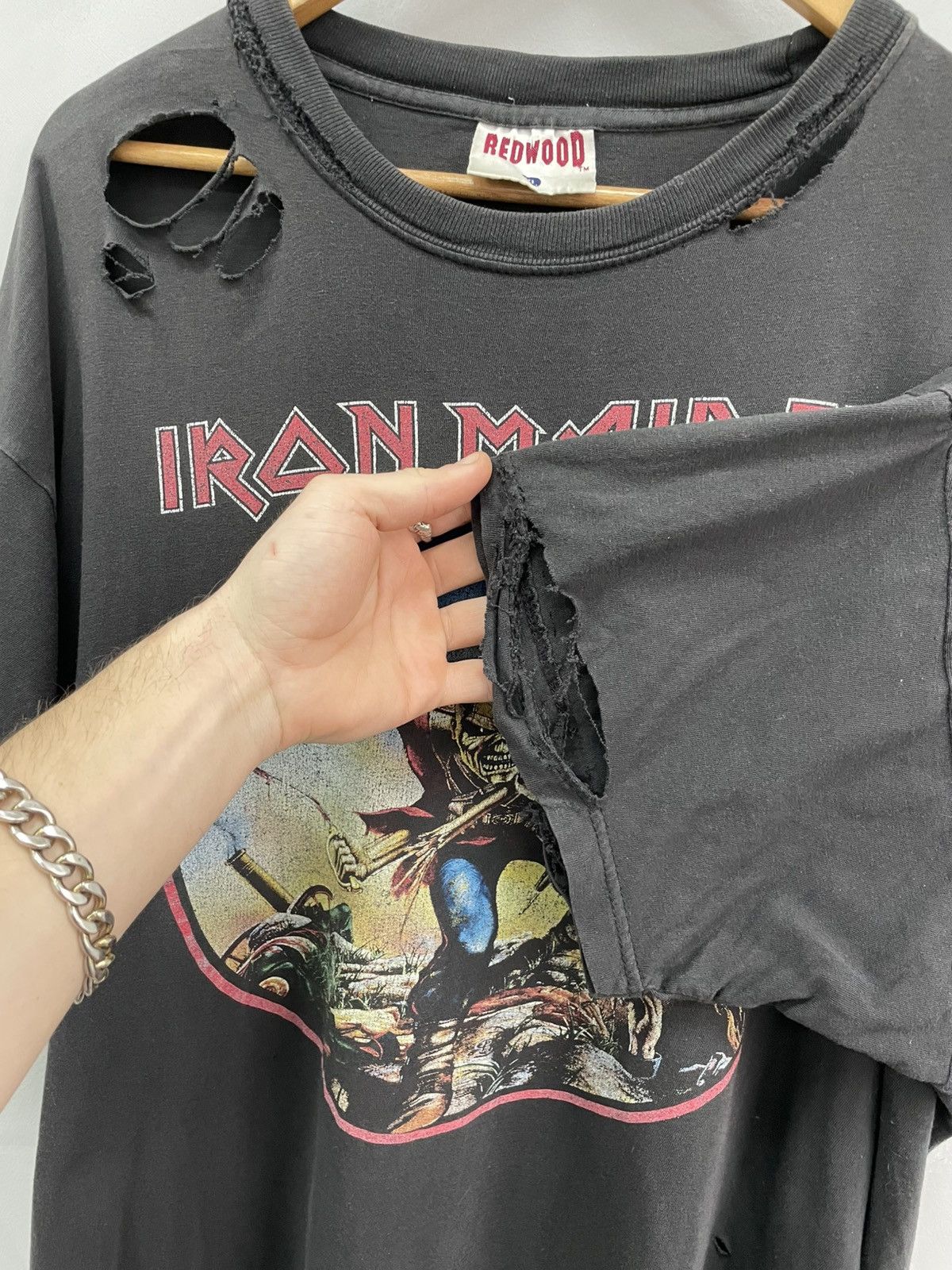 vintage 1990 Iron Maiden BOXY TEE T SHIRT DIRTY thrasher