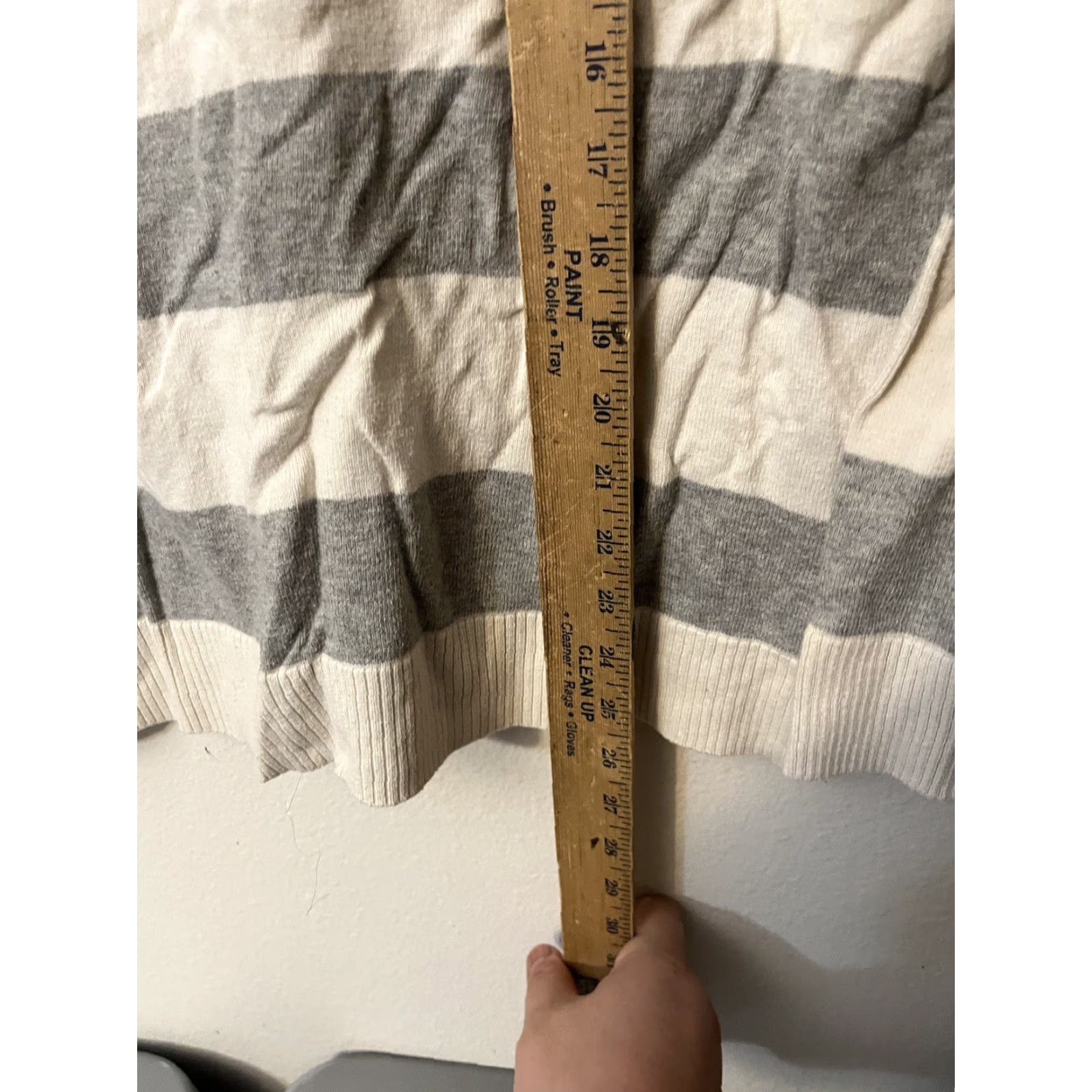 Gap GAP Cardigan Sweater XL Button Down Front Lightweight Knit Long Sleeve Striped Gray Teal womens Best Value Size XL / US 12-14 / IT 48-50 - 4 Thumbnail