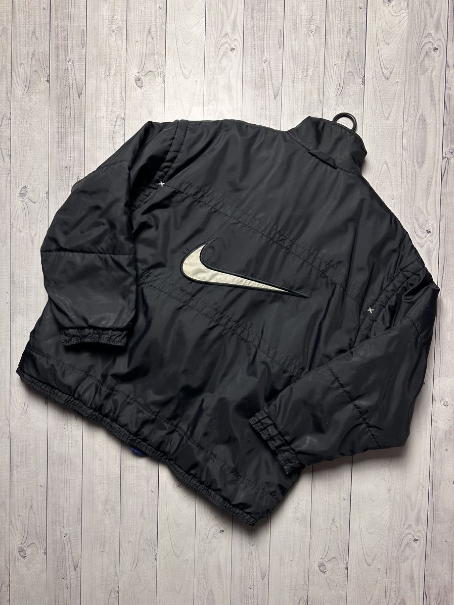 Vintage Vintage Nike big swoosh jacket reversible drill bomber L/XL Size US XL / EU 56 / 4 - 6 Thumbnail