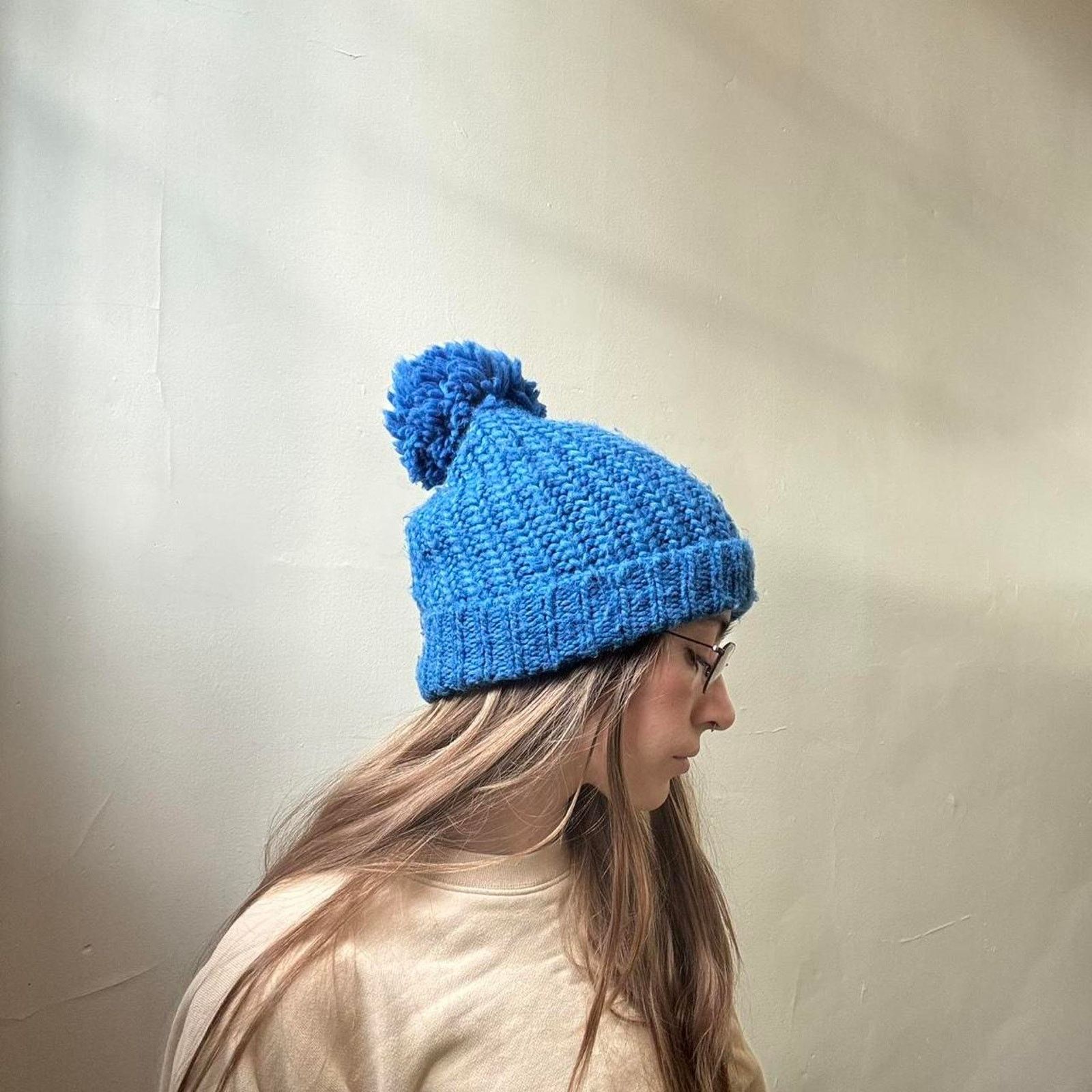 Abercrombie & Fitch Abercrombie & Fitch Blue Beanie Wool Blend Winter Fall Size ONE SIZE - 1 Thumbnail