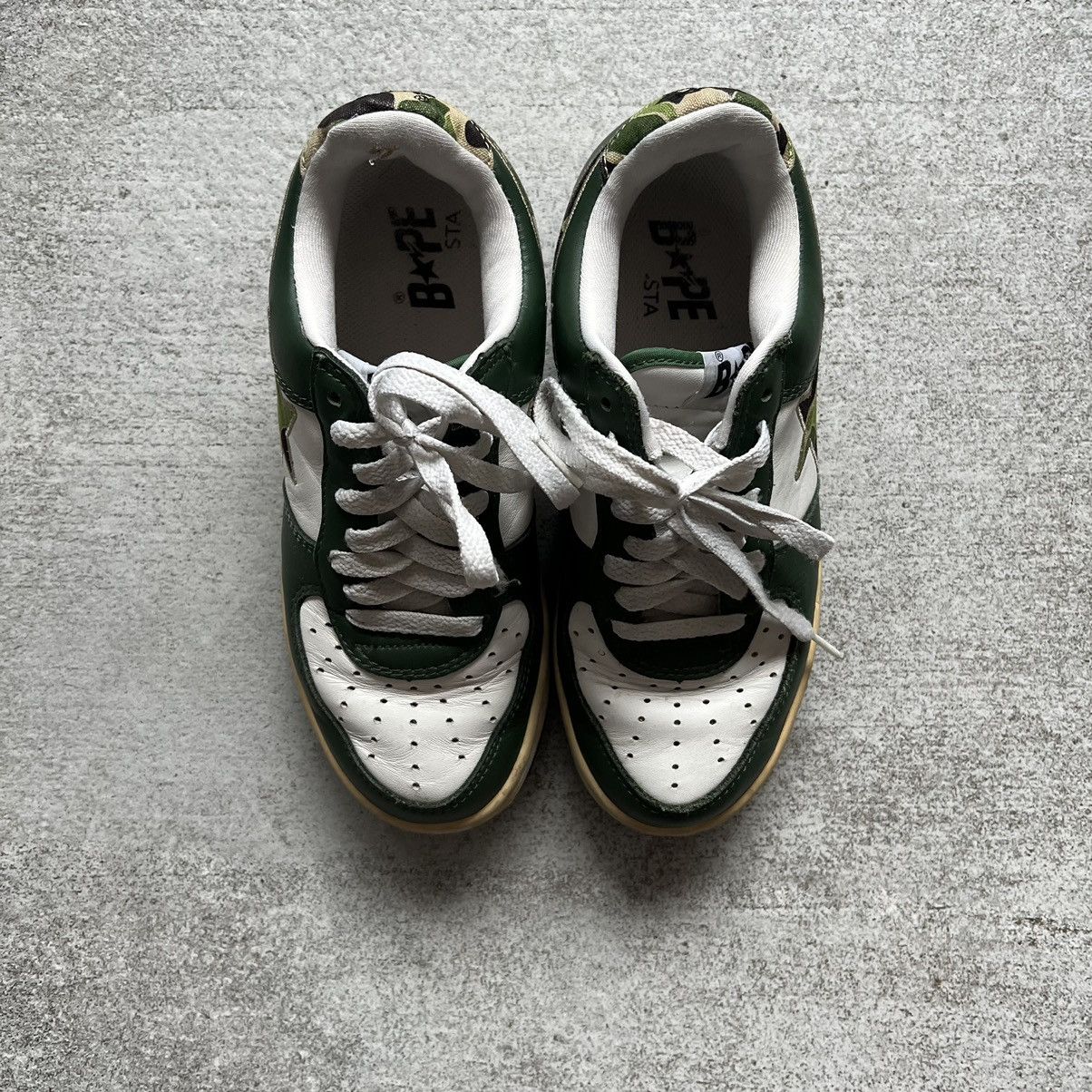 Bape A Bathing Ape BAPE 1st Camo Green Leather Bapesta Size US 5.5 / EU 38 - 4 Thumbnail