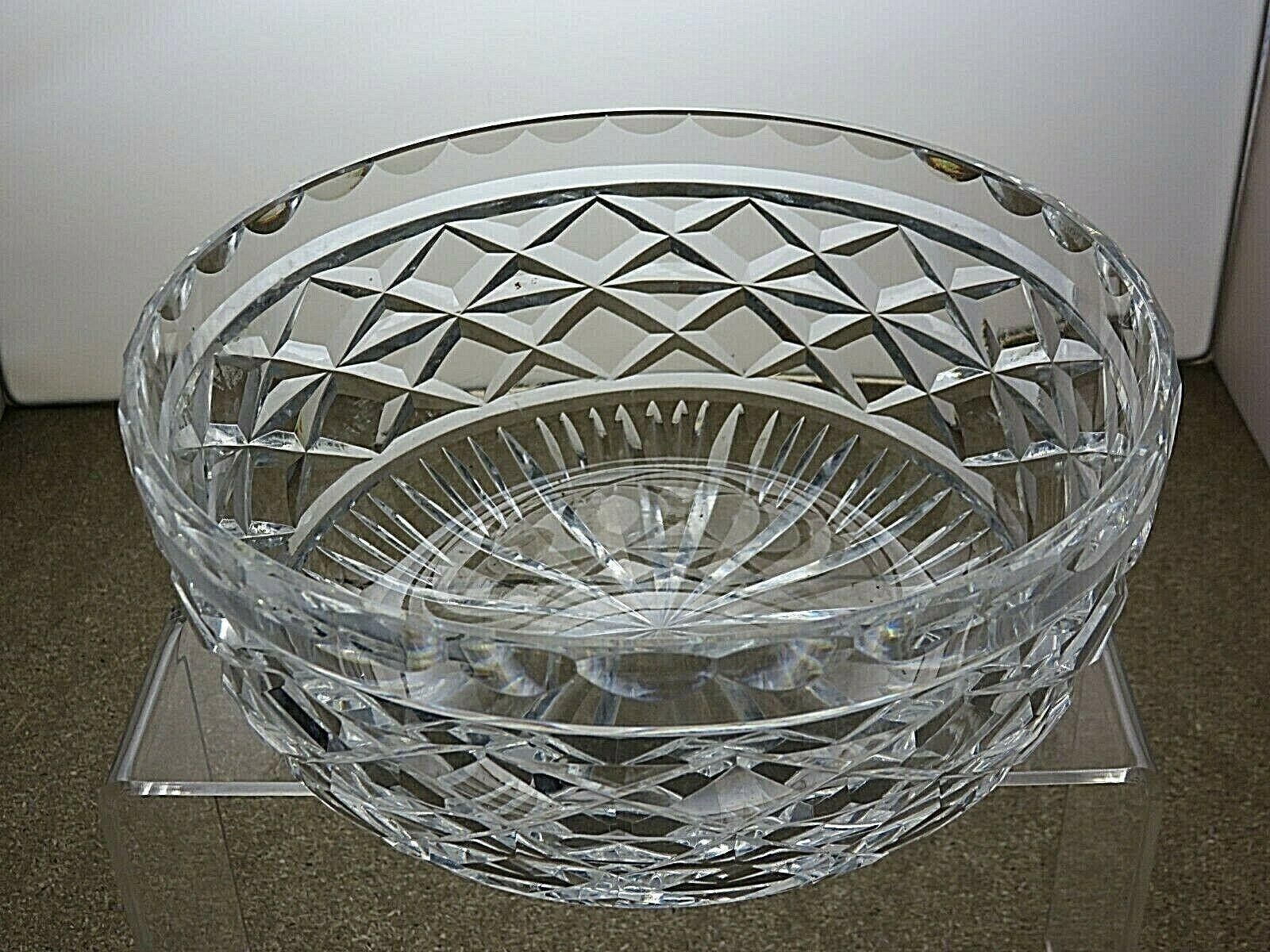 The Unbranded Brand Vintage Cut Glass Lead Crystal Salad Serving Bowl 3 1/3" Size ONE SIZE - 4 Thumbnail