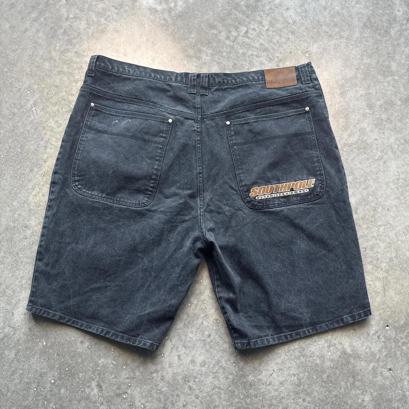 Southpole Southpole Black Denim Shorts Size US 44 / EU 60 - 2 Thumbnail