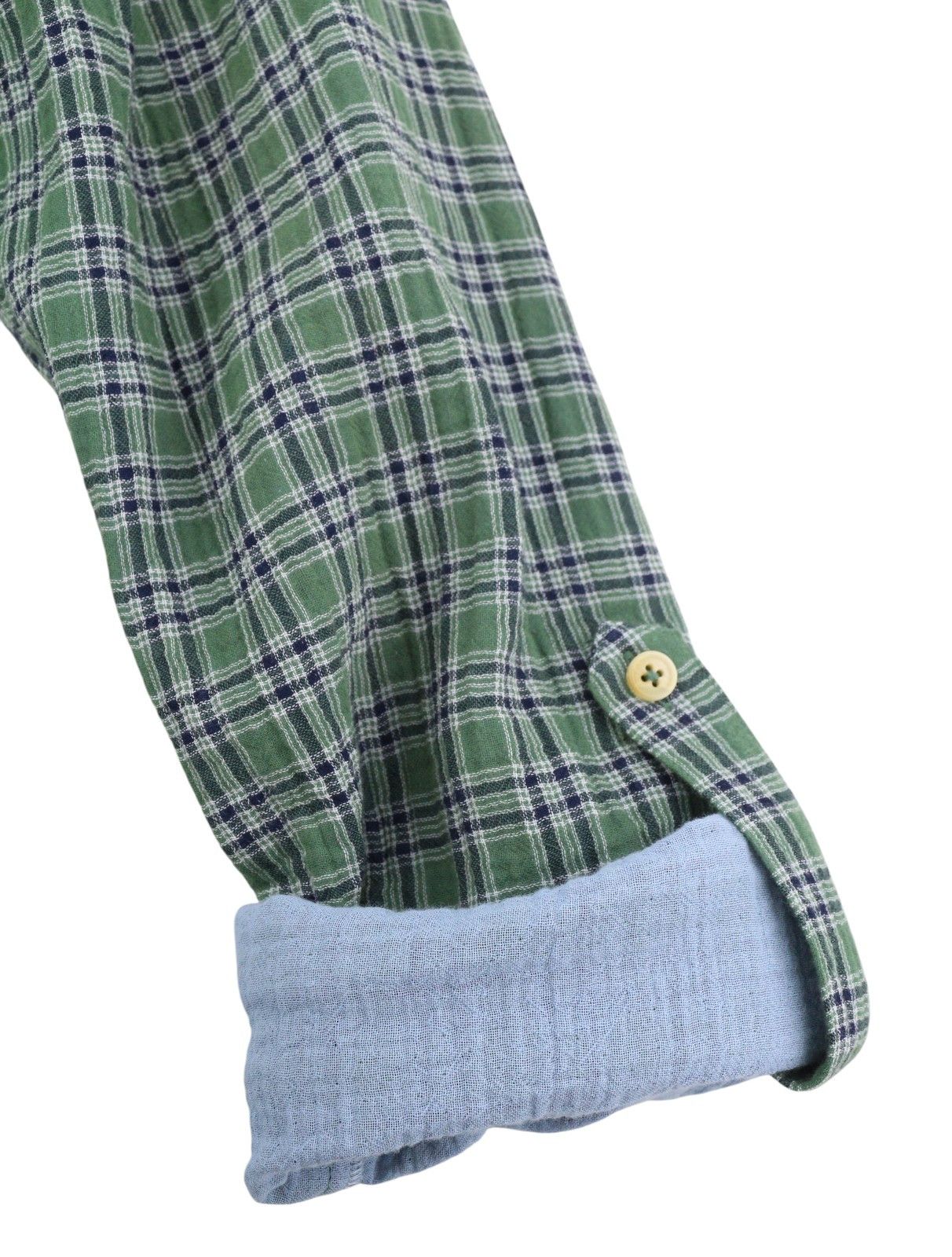 Scotch & Soda M Green Double Face Check Button-Up Shirt 88522 Size US M / EU 48-50 / 2 - 7 Thumbnail