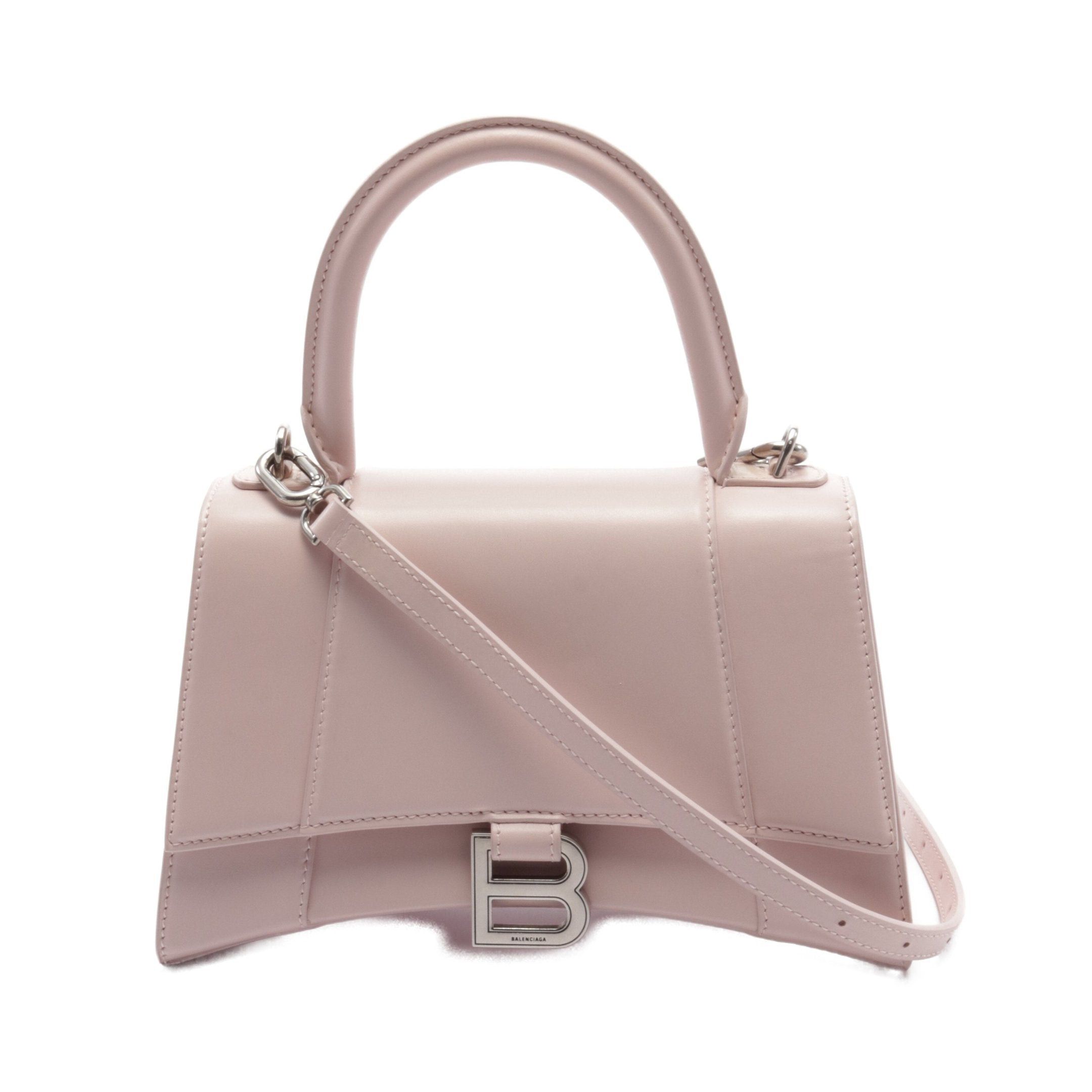 Balenciaga Balenciaga Hour Glass Small Handbag Leather Light Pink Size ONE SIZE - 1 Thumbnail