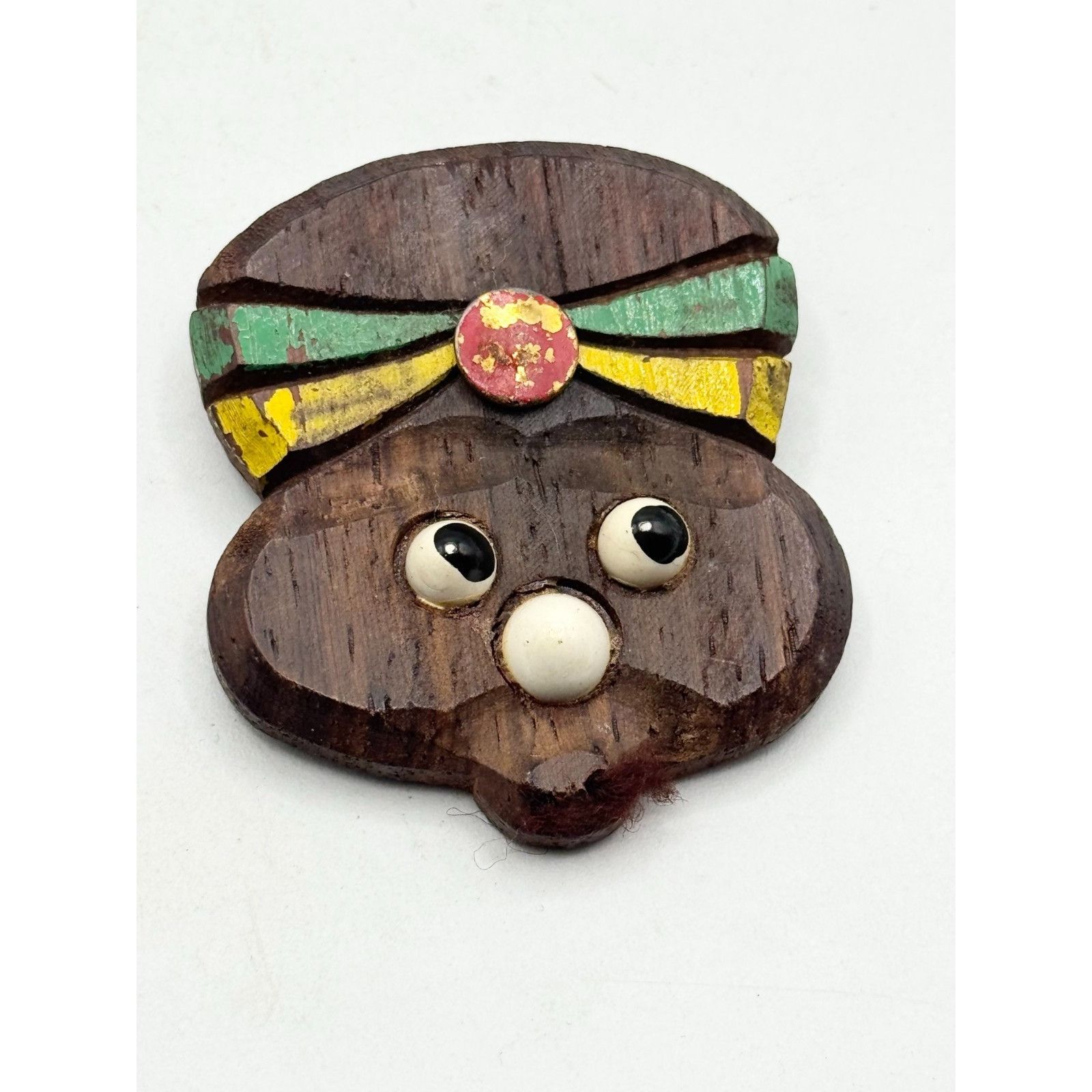 Other Estate vintage wood wooden face brooch pin Size ONE SIZE - 2 Thumbnail