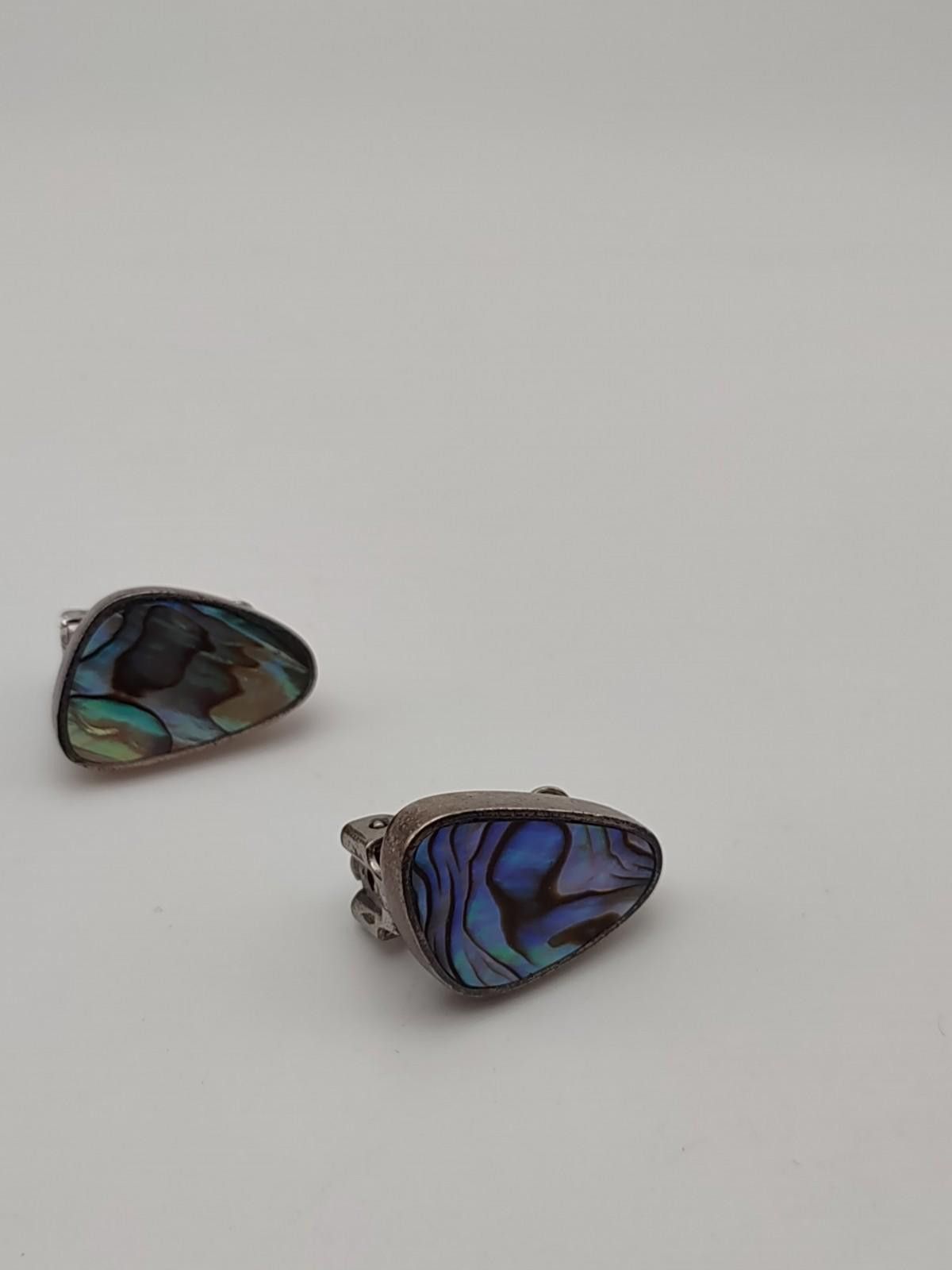 The Unbranded Brand Sterling Silver 925 Abalone Shell Clip Earrings Size ONE SIZE - 2 Thumbnail