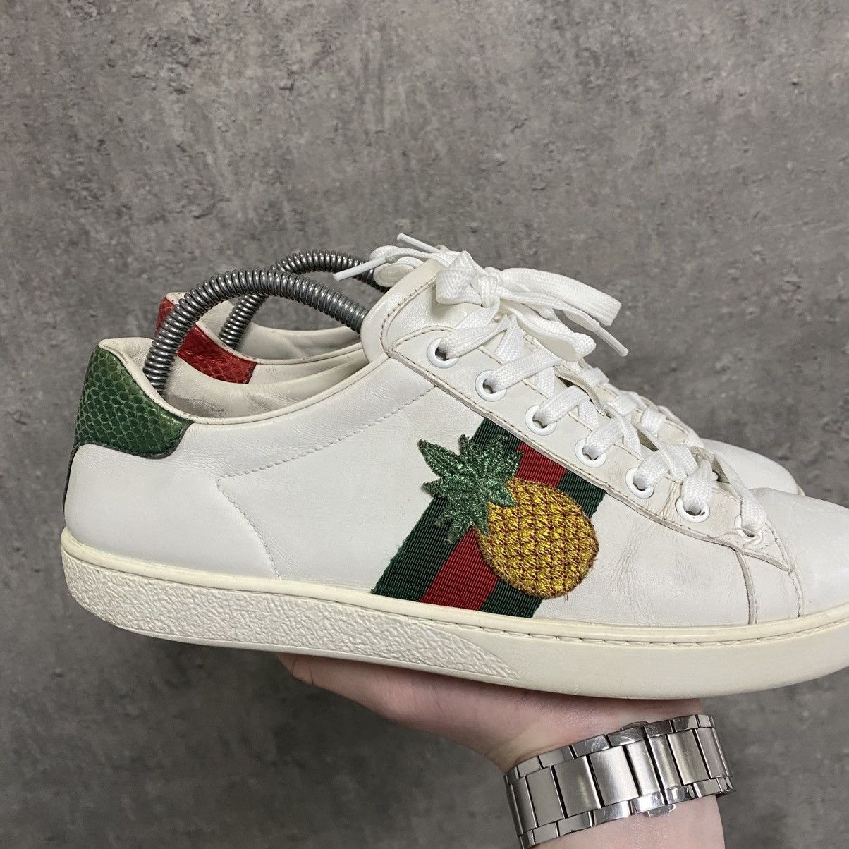 Gucci Gucci Ace Embroidered Pineapple Sneakers Size US 5.5 / EU 38 - 5 Thumbnail