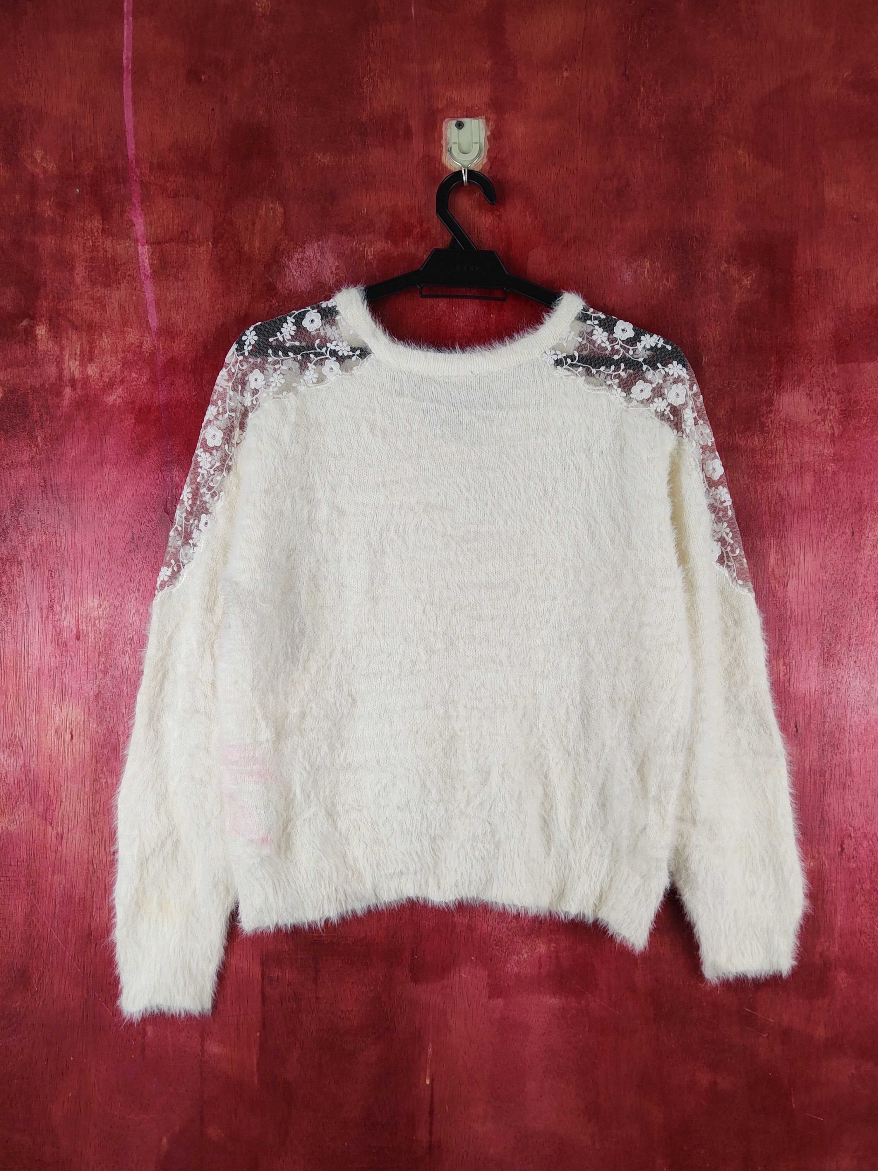 Japanese Brand × Vintage Ingni Ivory Shag Shaggy Fur Mohair Knitwear #S1925 Size M / US 6-8 / IT 42-44 - 7 Thumbnail