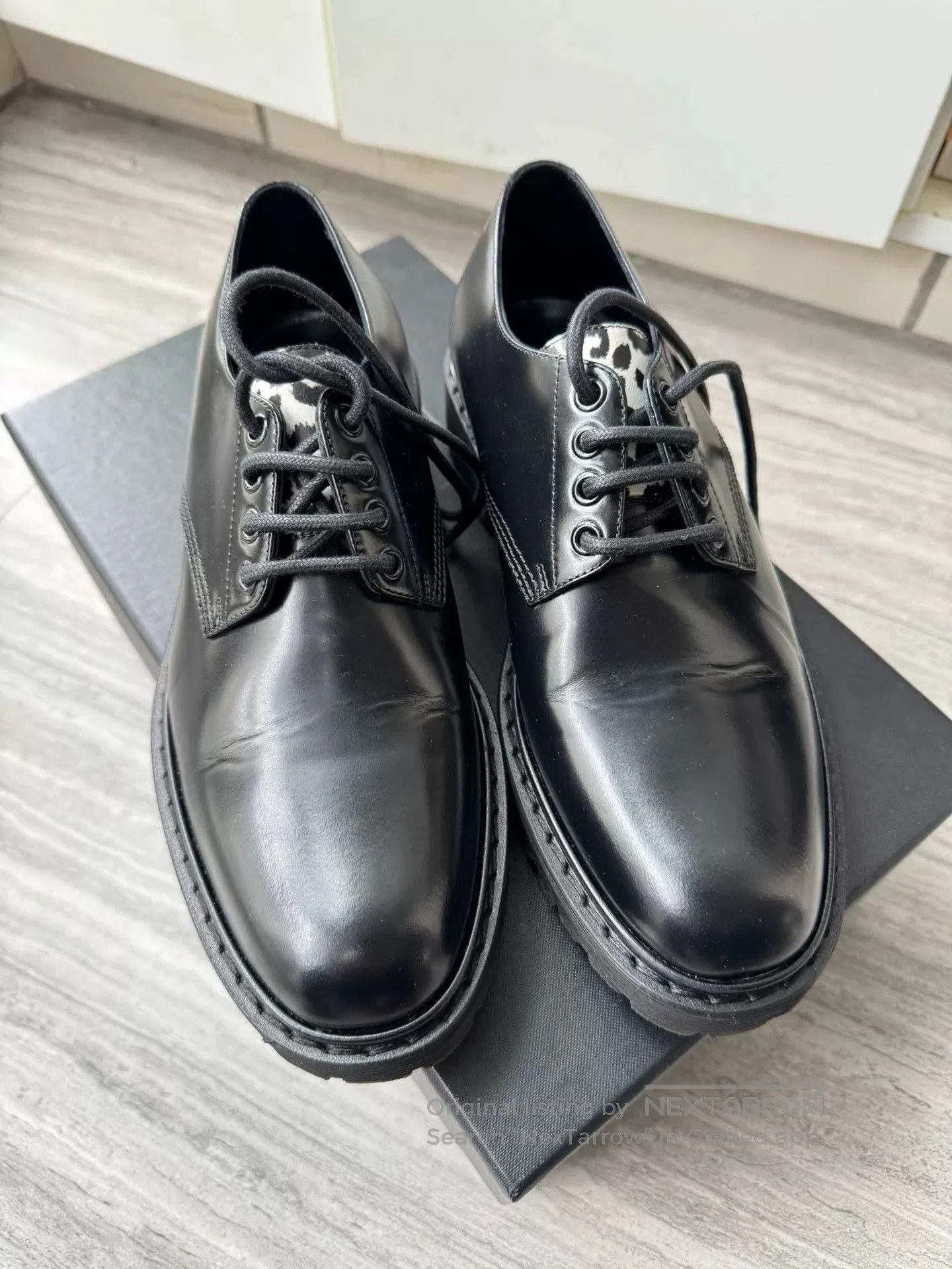 Saint Laurent Paris Saint Laurent Leopard Tongue Leather Shoes. Size US 7 / EU 40 - 1 Thumbnail