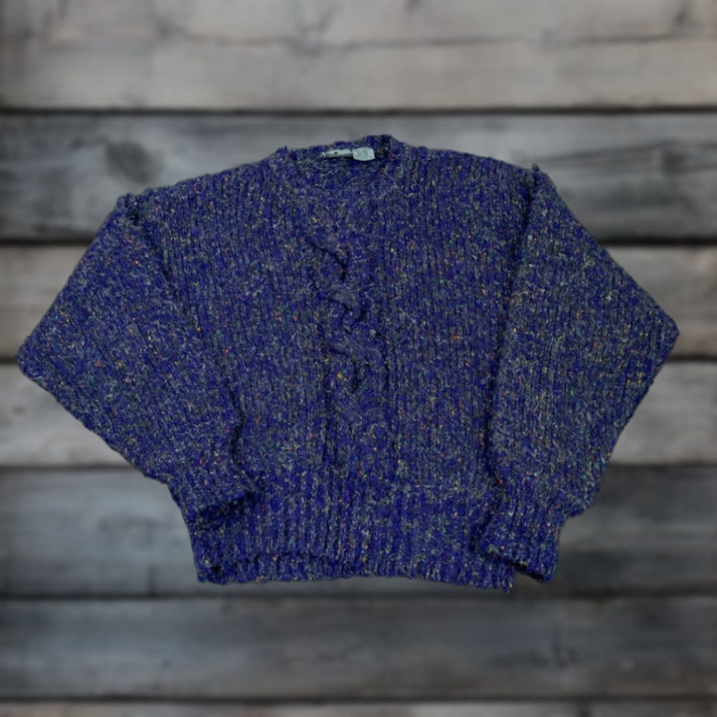 Vintage VINTAGE 90s Lizwear Purple Crew Neck Chunky Knit Women's Medium Wool Sweater Size M / US 6-8 / IT 42-44 - 1 Thumbnail