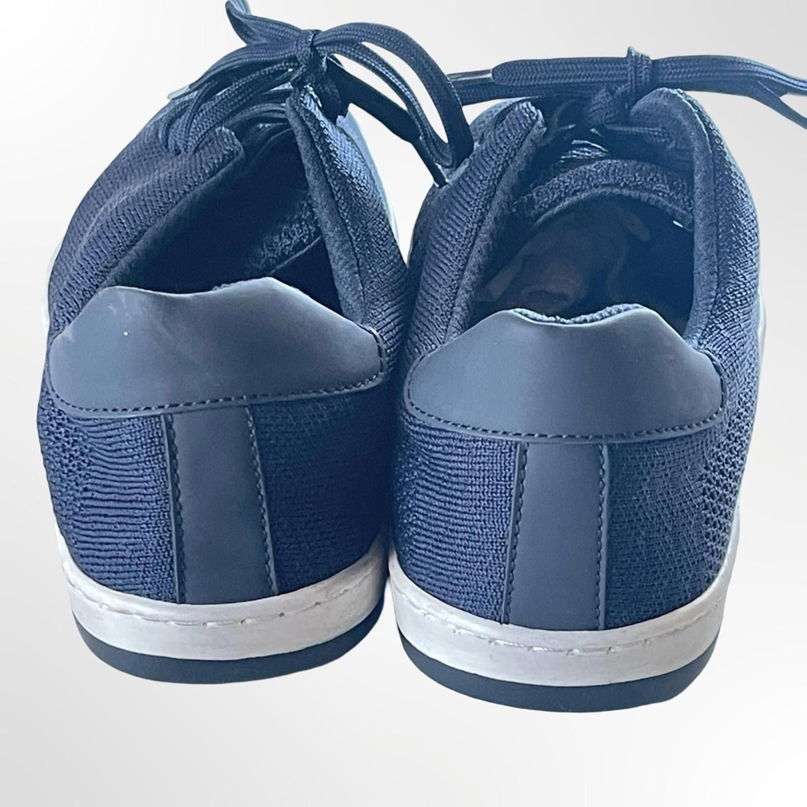 Zara Zara Men Navy Knit Lace-Up Casual Sneakers Size US 8 / EU 41 - 3 Thumbnail