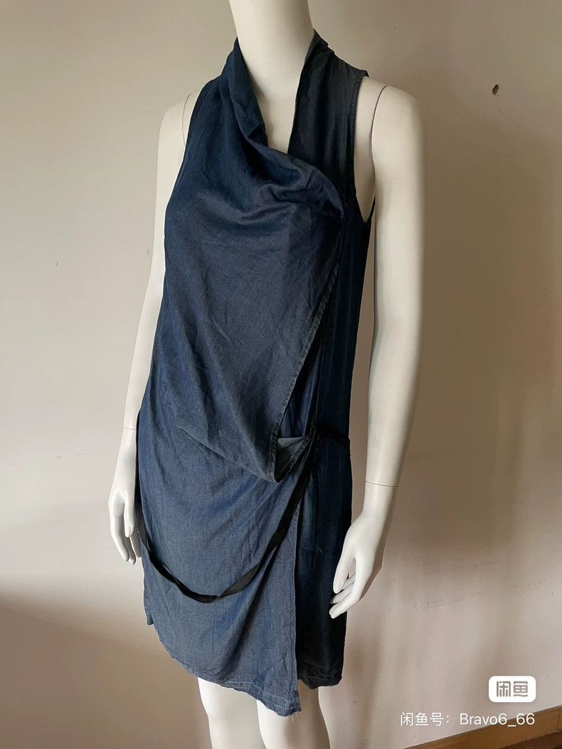 Helmut Lang HELMUT LANG size2 Blue pleated sheepskin dress Size S / US 4 / IT 40 - 1 Thumbnail