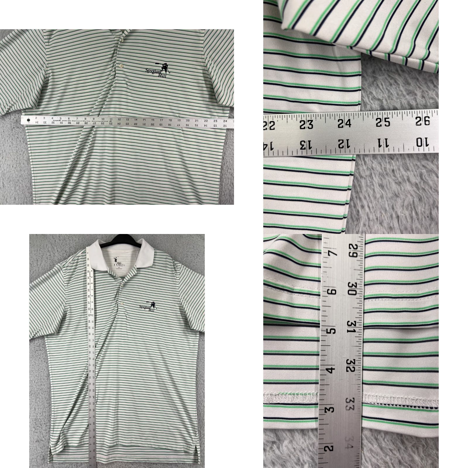 Vintage F&G Tech Polo Shirt Mens XL Green White Stripe Polo Shirt Golf Polyester Polo Shirt Mens XL Green White Stripe Size US XL / EU 56 / 4 - 9 Thumbnail
